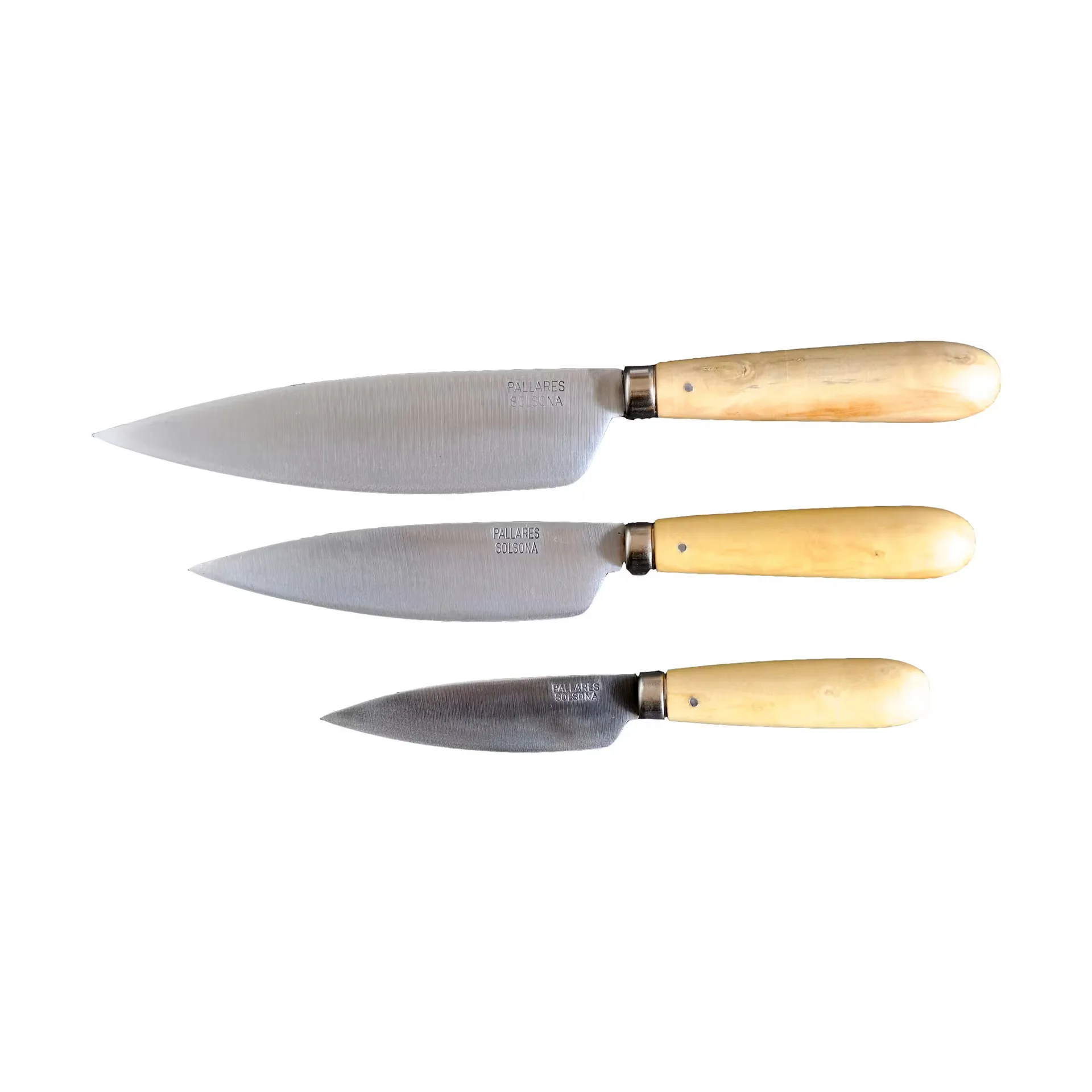 Pallarés traditional kitchen knives set of 3, Carbon steel Pallarès