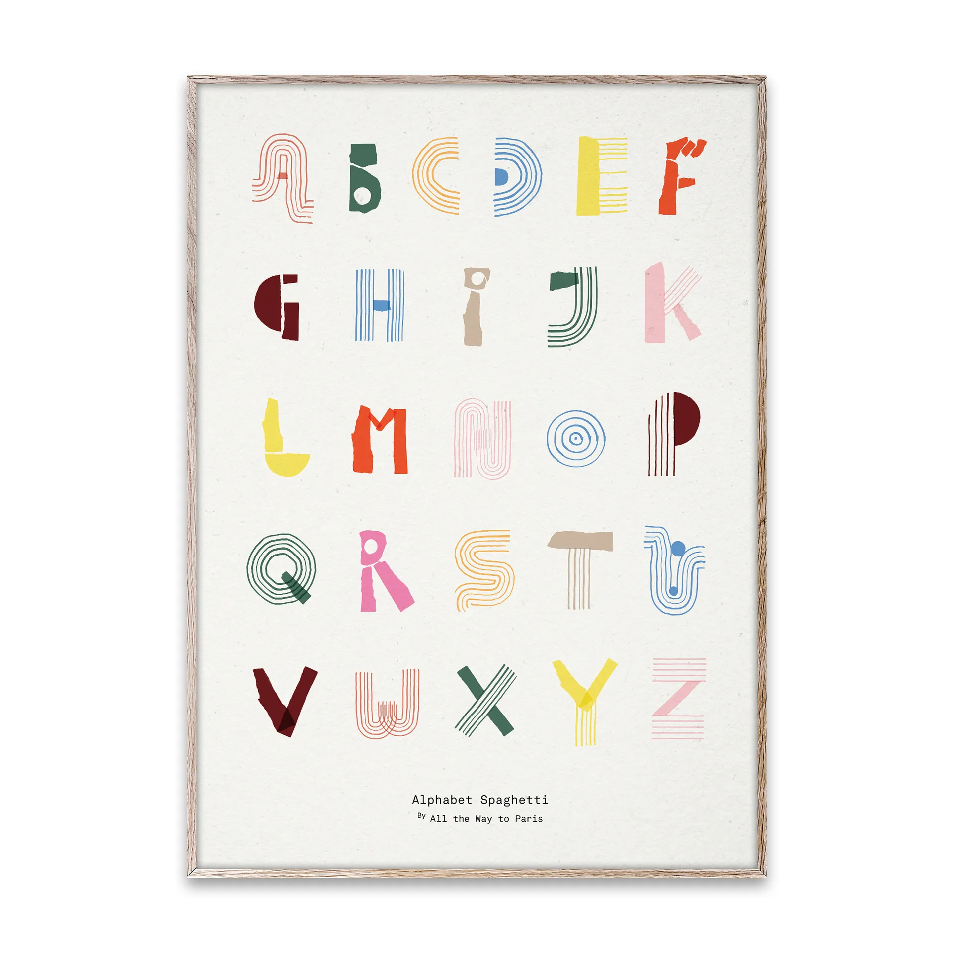 Alphabet Spaghetti ENG Multi-colour poster , 50x70 cm Paper Collective