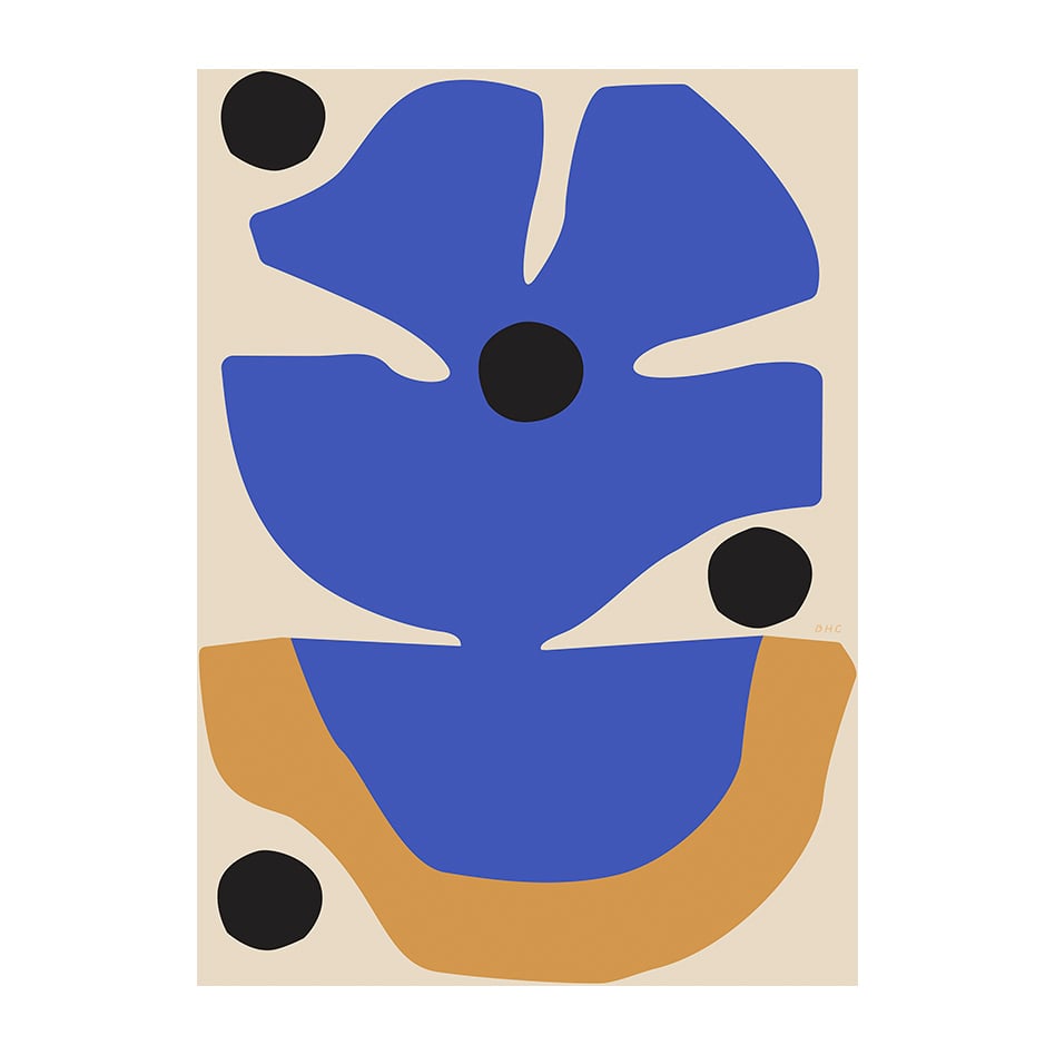 Paper Collective Flor Azul poster 30x40 cm