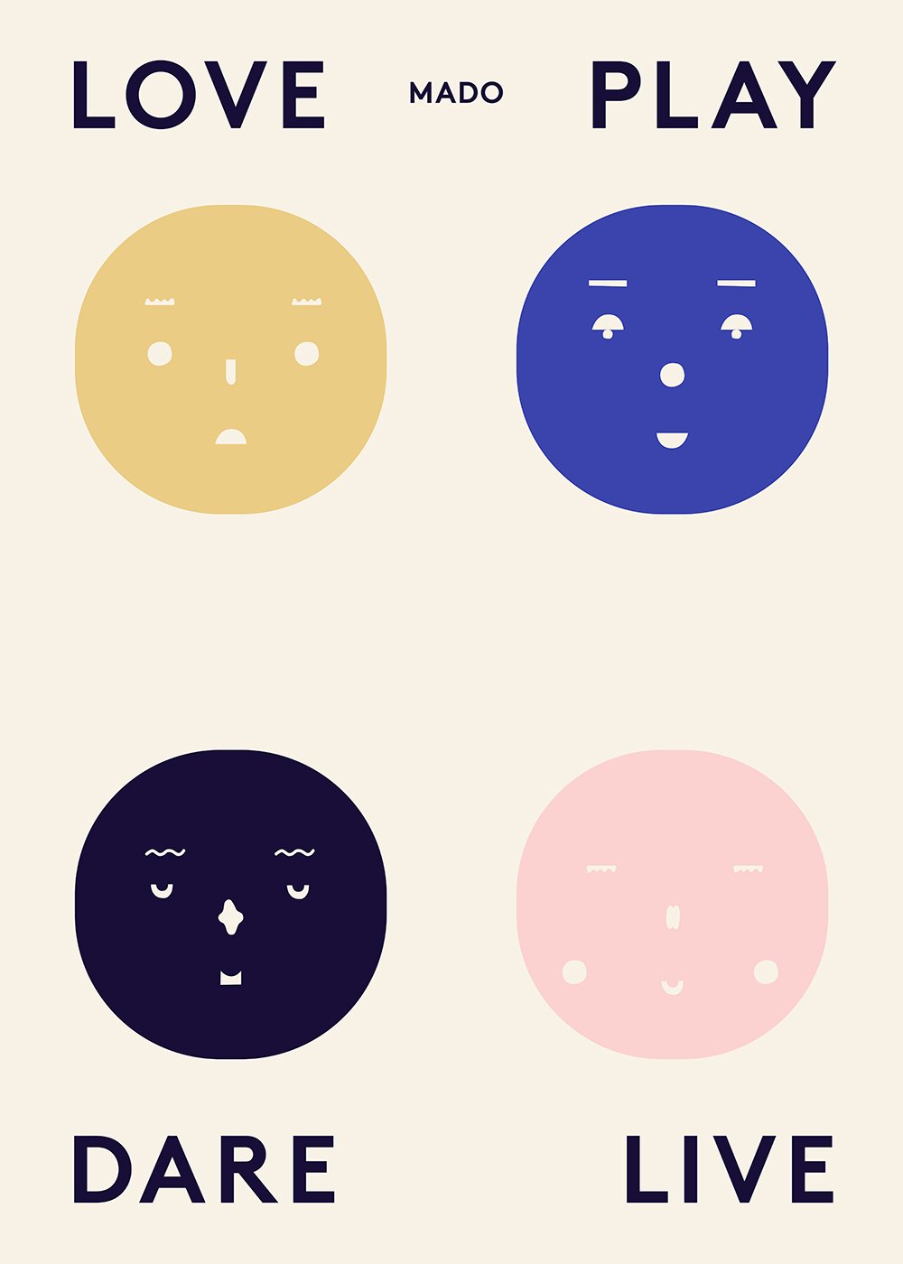 Paper Collective Four Feelings poster 50x70 cm | Scandinavian Design | Posters | Multi