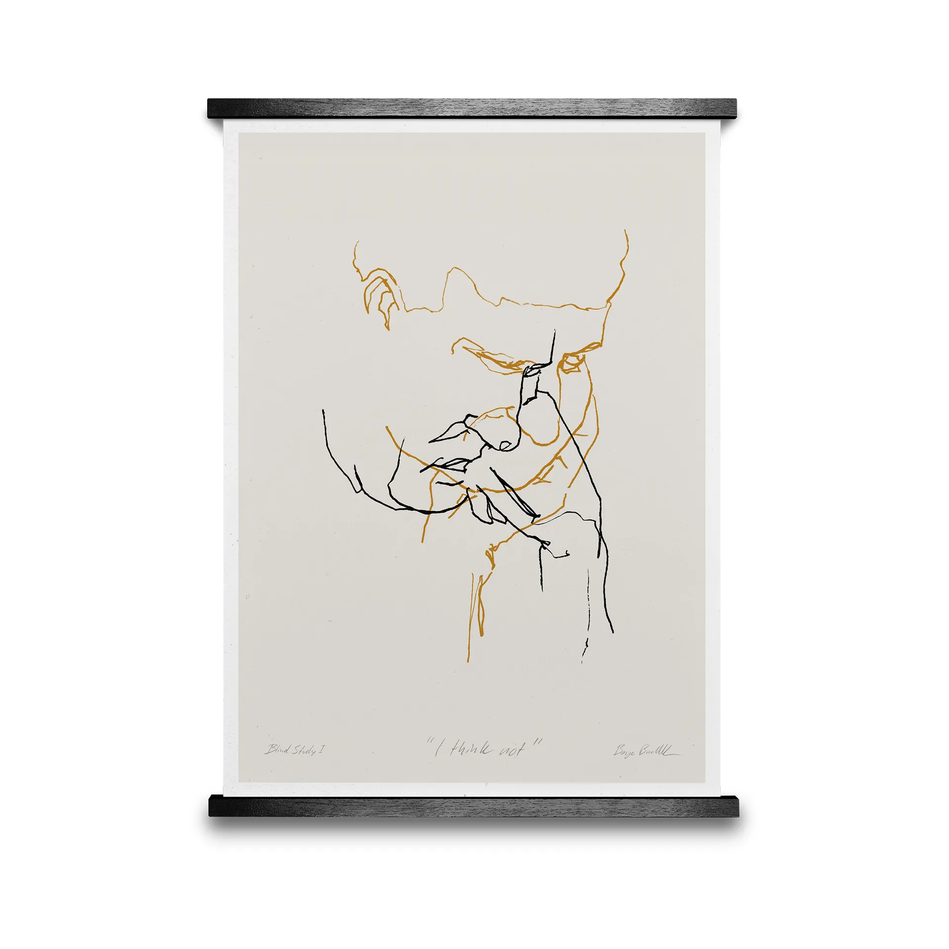 I Think Not 01 (yellow) poster, 50x70 cm Paper Collective