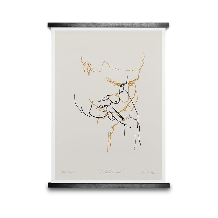I Think Not 01 (yellow) poster, 50x70 cm Paper Collective