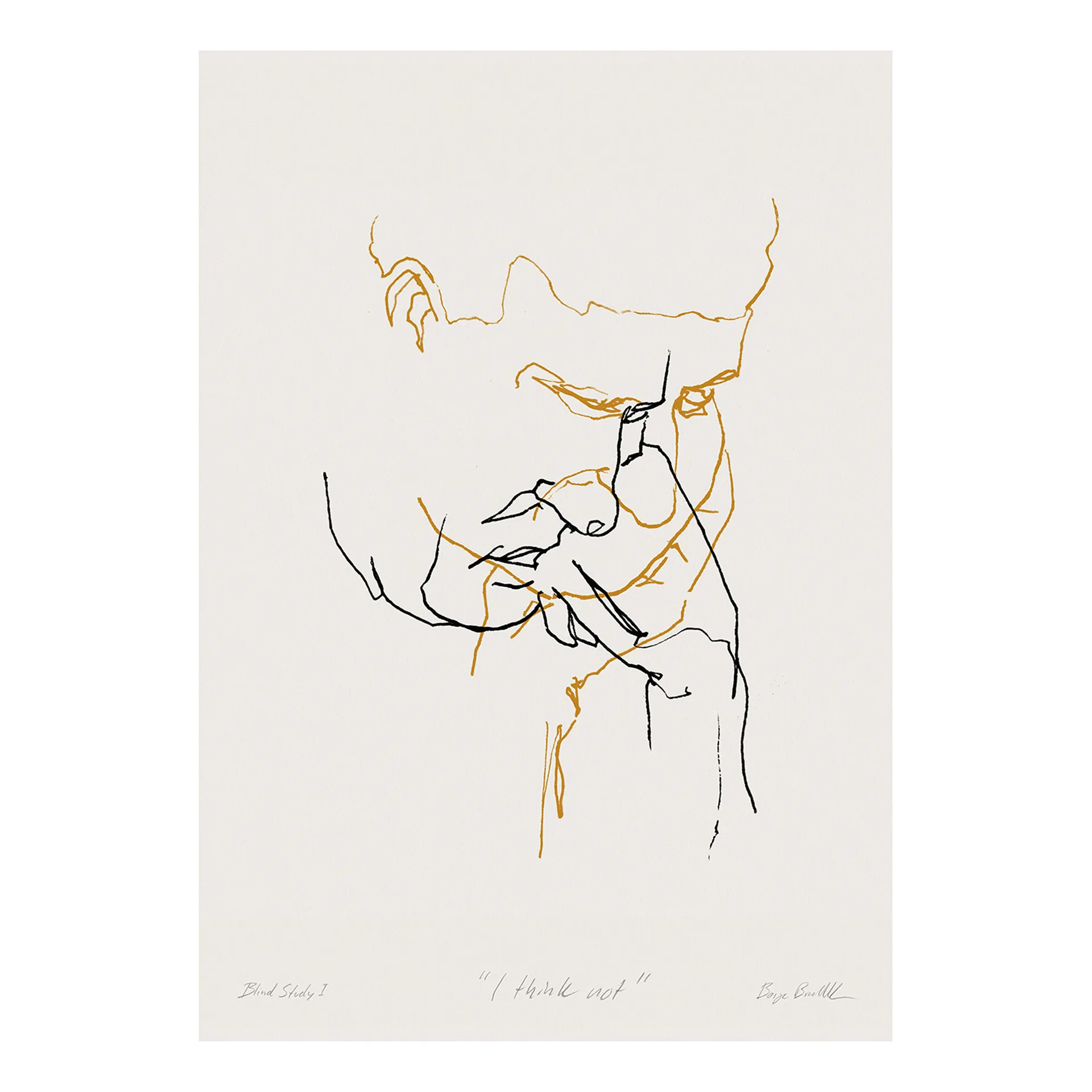 I Think Not 01 (yellow) poster, 50x70 cm Paper Collective