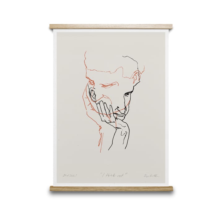 I Think Not 02 (red) poster, 50x70 cm Paper Collective