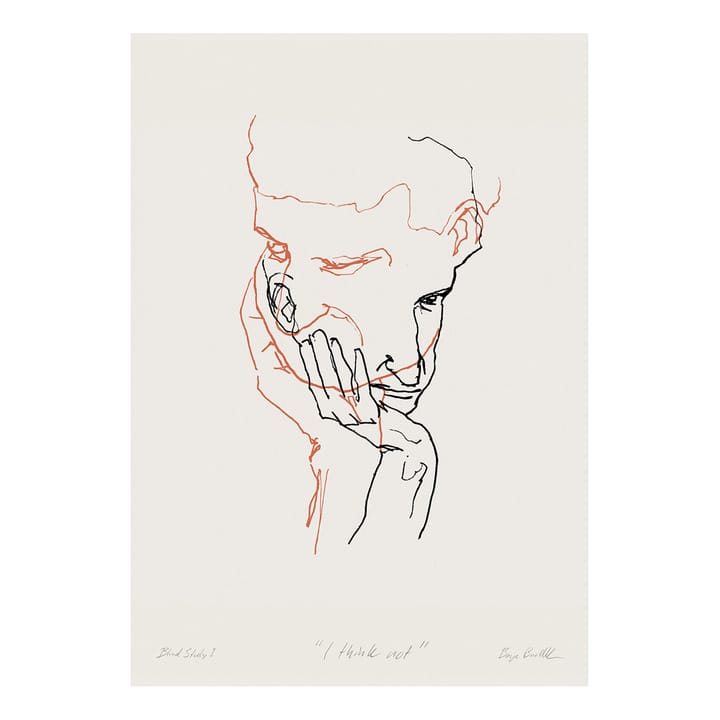 I Think Not 02 (red) poster, 50x70 cm Paper Collective