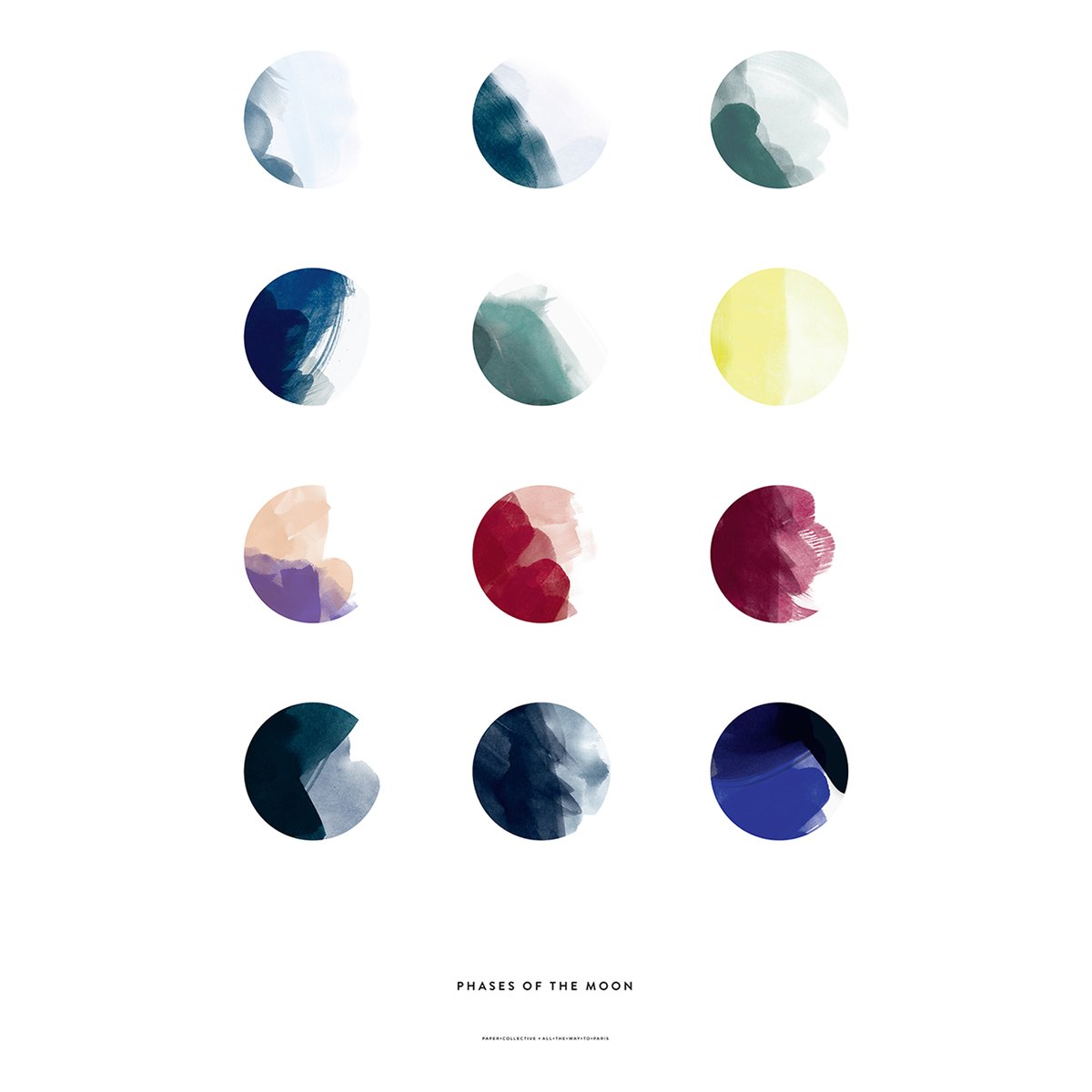 Paper Collective Moon phases poster 50x70 cm | Scandinavian Design | Posters | White