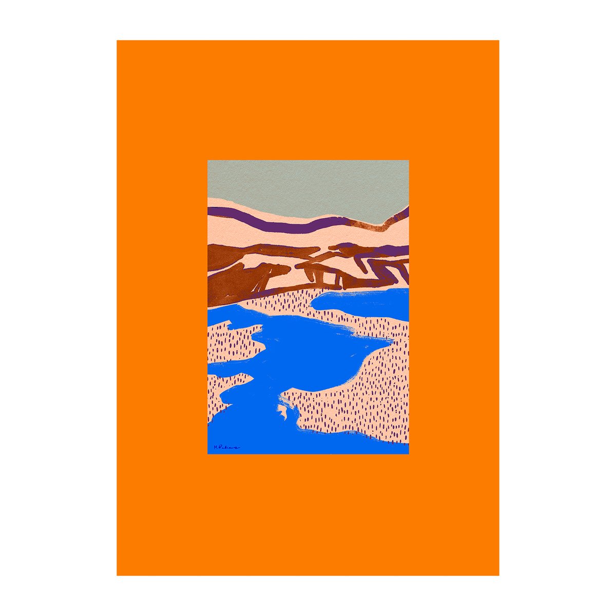 Paper Collective Orange Landscape poster 30x40 cm