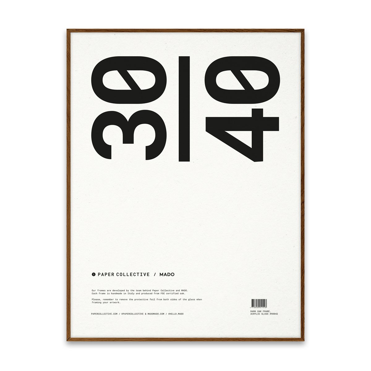Paper Collective frame plexiglass-dark oak 30x40 cm
