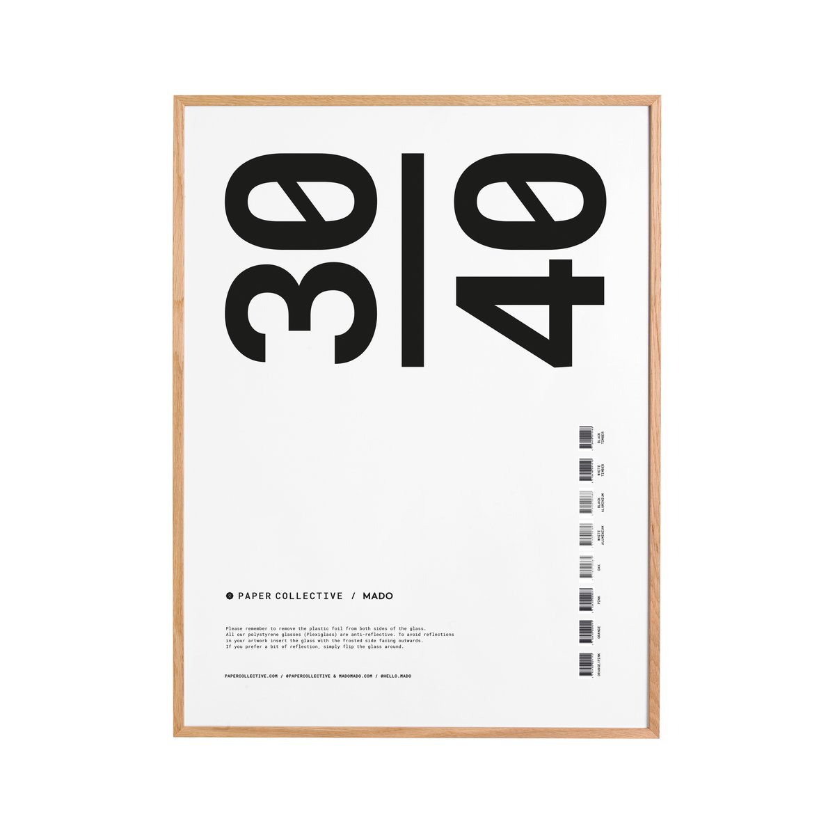 Paper Collective frame plexiglass-oak 30x40 cm | Scandinavian Design | Frames & Poster frames | Beige