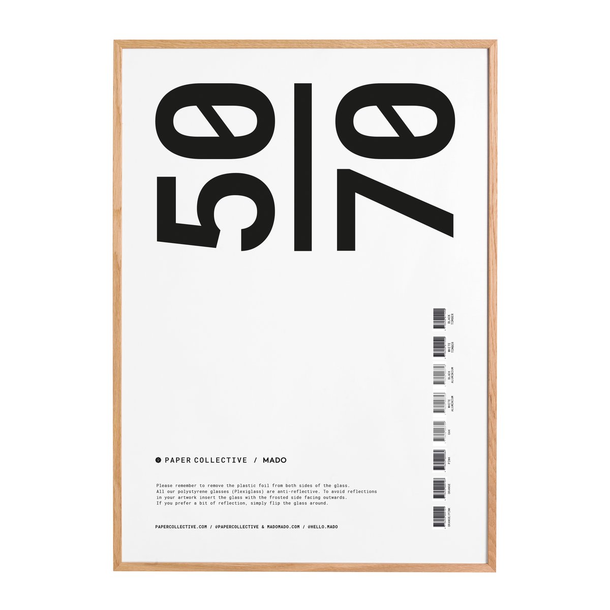 Paper Collective frame plexiglass-oak 50x70 cm | Scandinavian Design | Frames & Poster frames | Beige