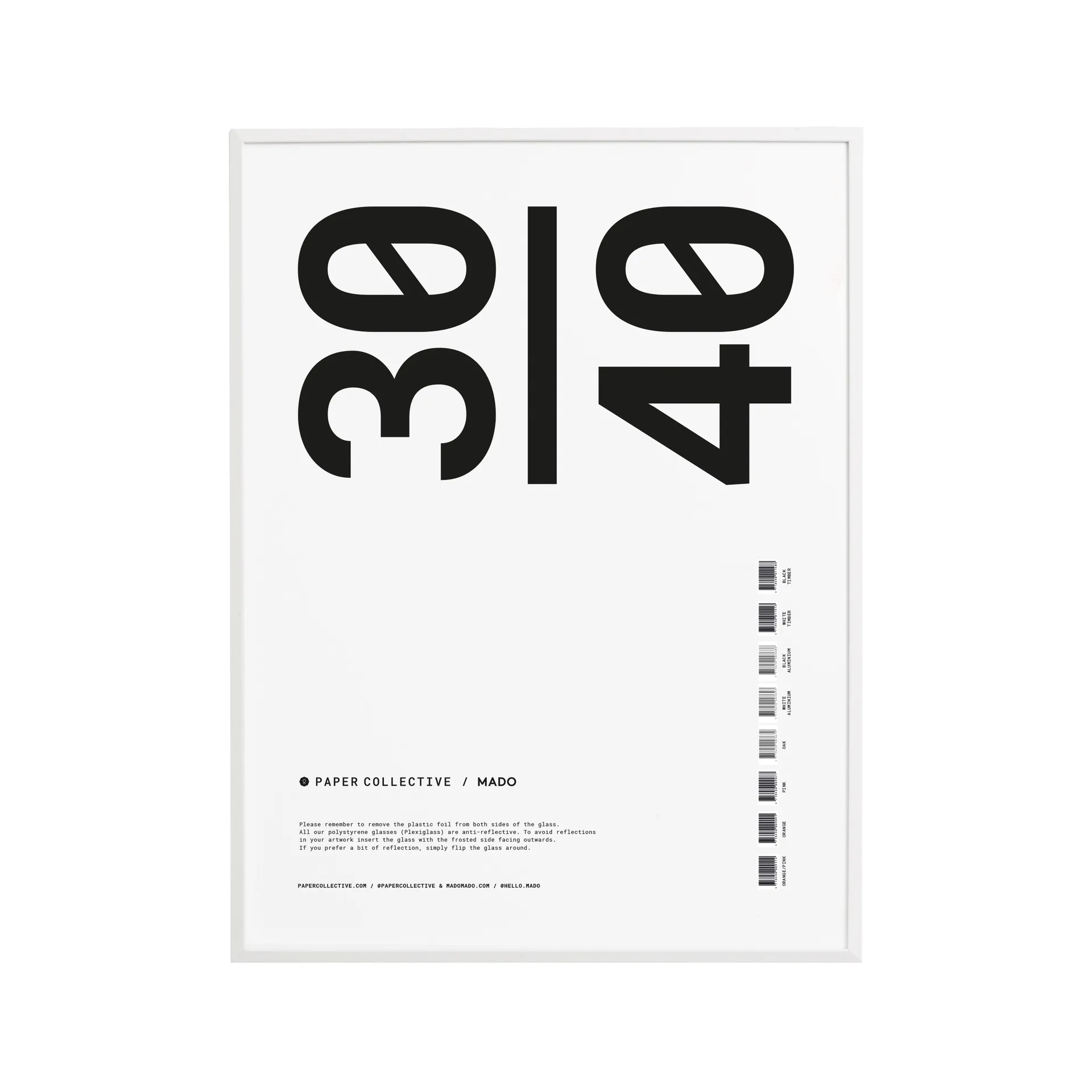 Paper Collective frame plexiglass-white, 30x40 cm Paper Collective