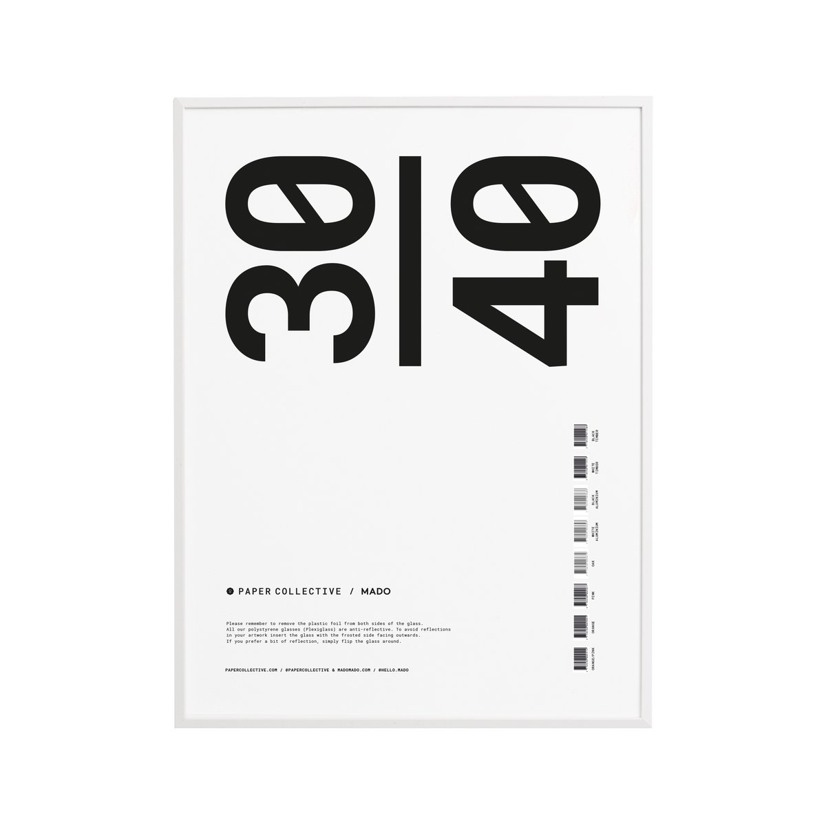Paper Collective frame plexiglass-white 30x40 cm | Scandinavian Design | Frames & Poster frames | White