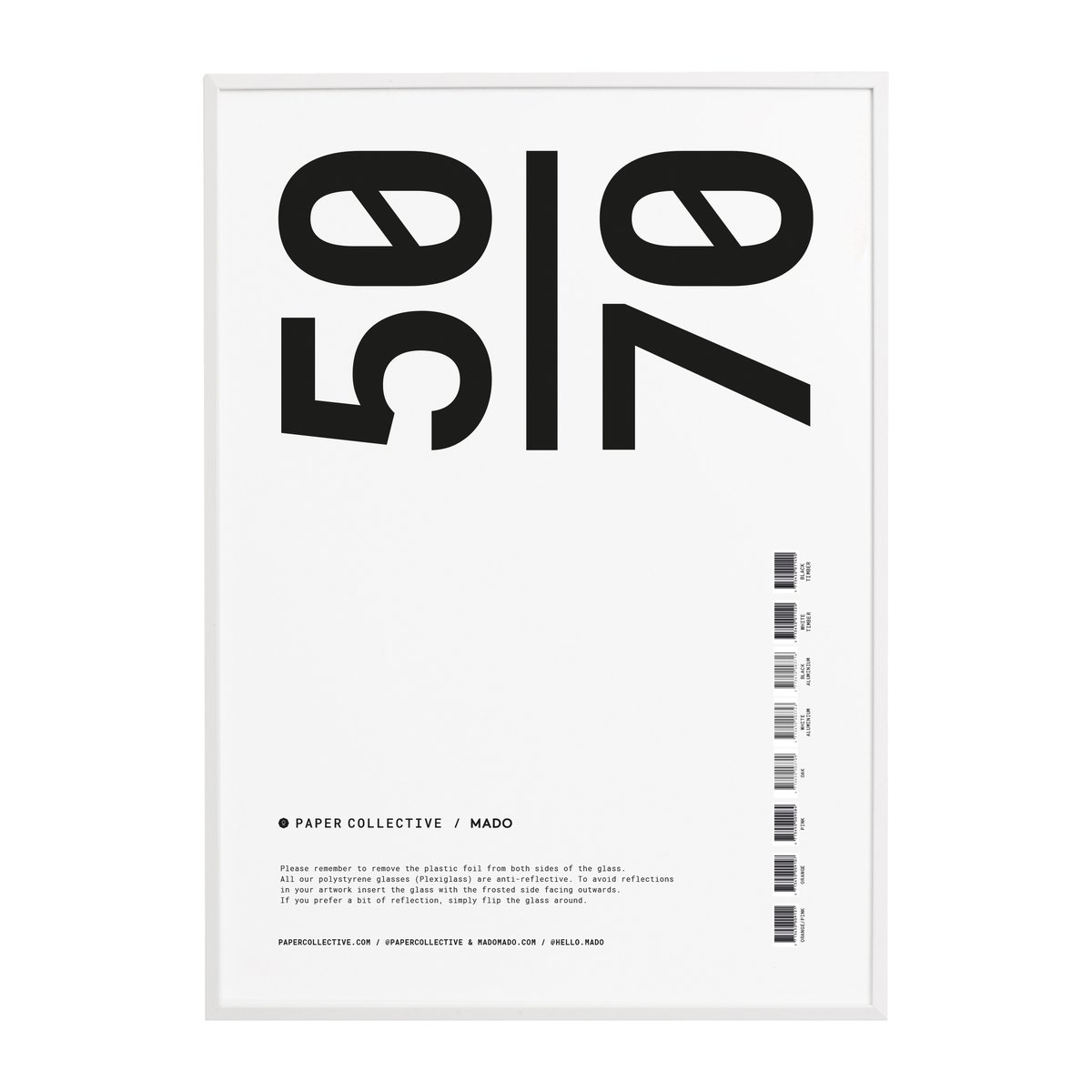 Paper Collective frame plexiglass-white 50x70 cm | Scandinavian Design | Frames & Poster frames | White