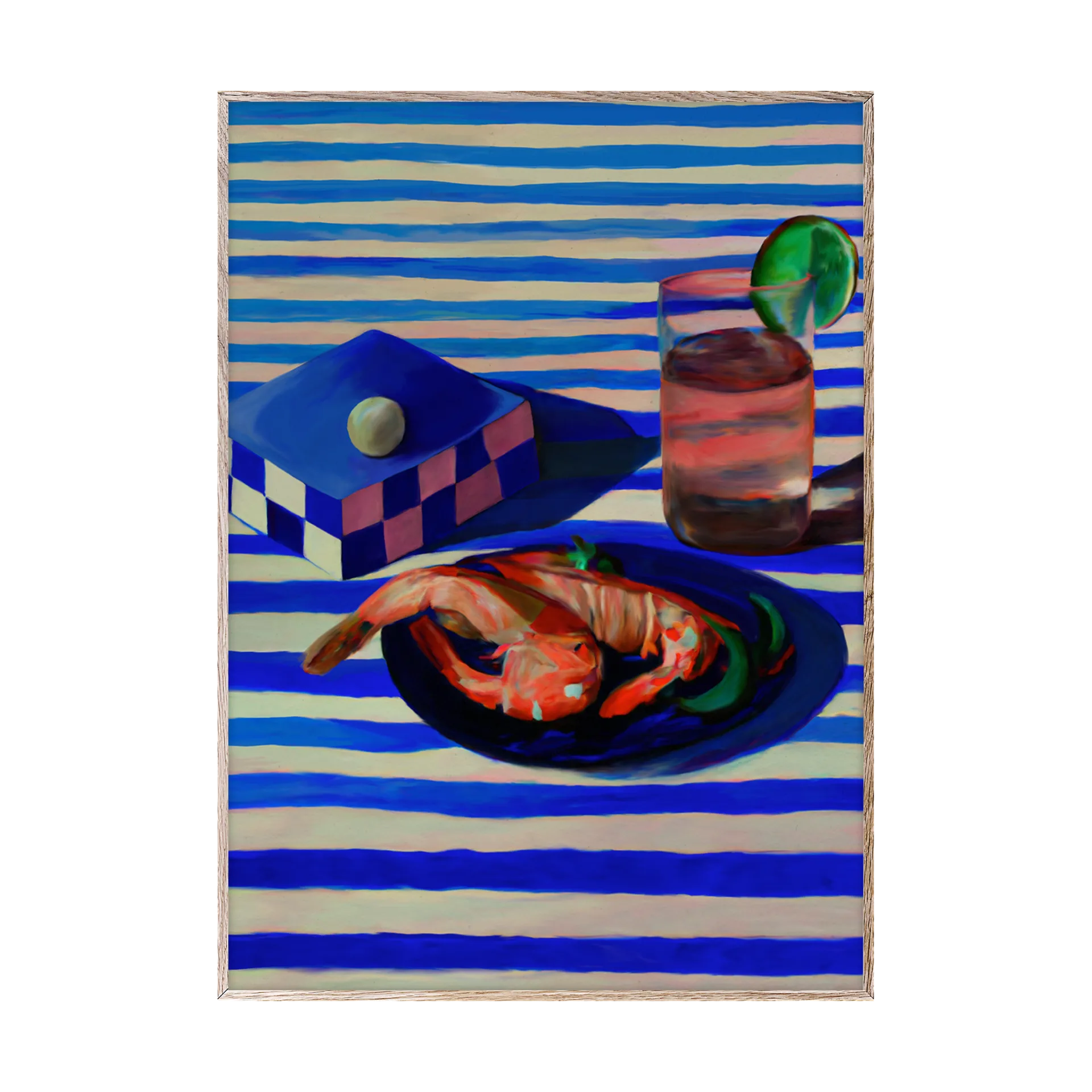 Shrimp & Stripes poster, 50x70 cm Paper Collective