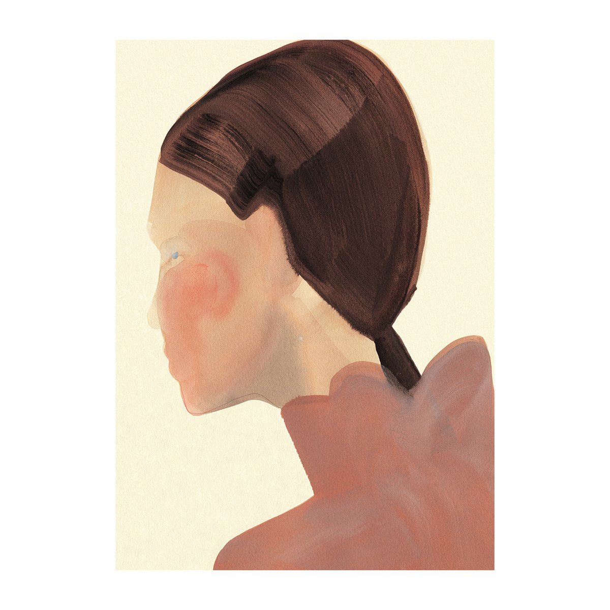 Paper Collective The Ponytail poster 50x70 cm | Scandinavian Design | Posters | Brown
