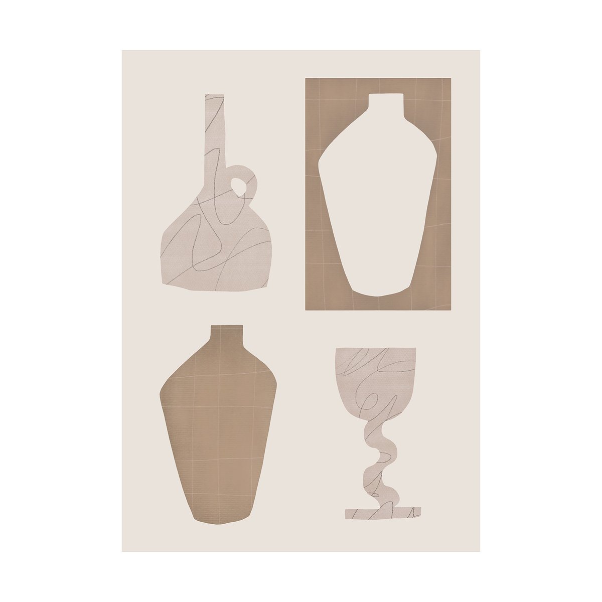 Paper Collective Vessel 01 poster 50x70 cm | Scandinavian Design | Posters | Beige
