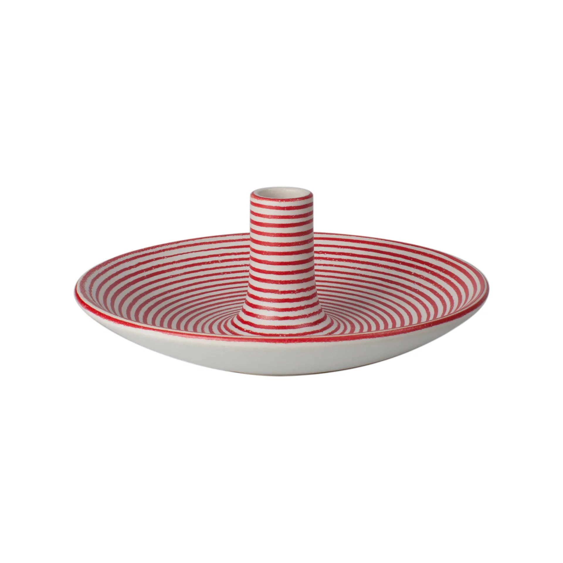 Linje candleholder small, red Paradisverkstaden