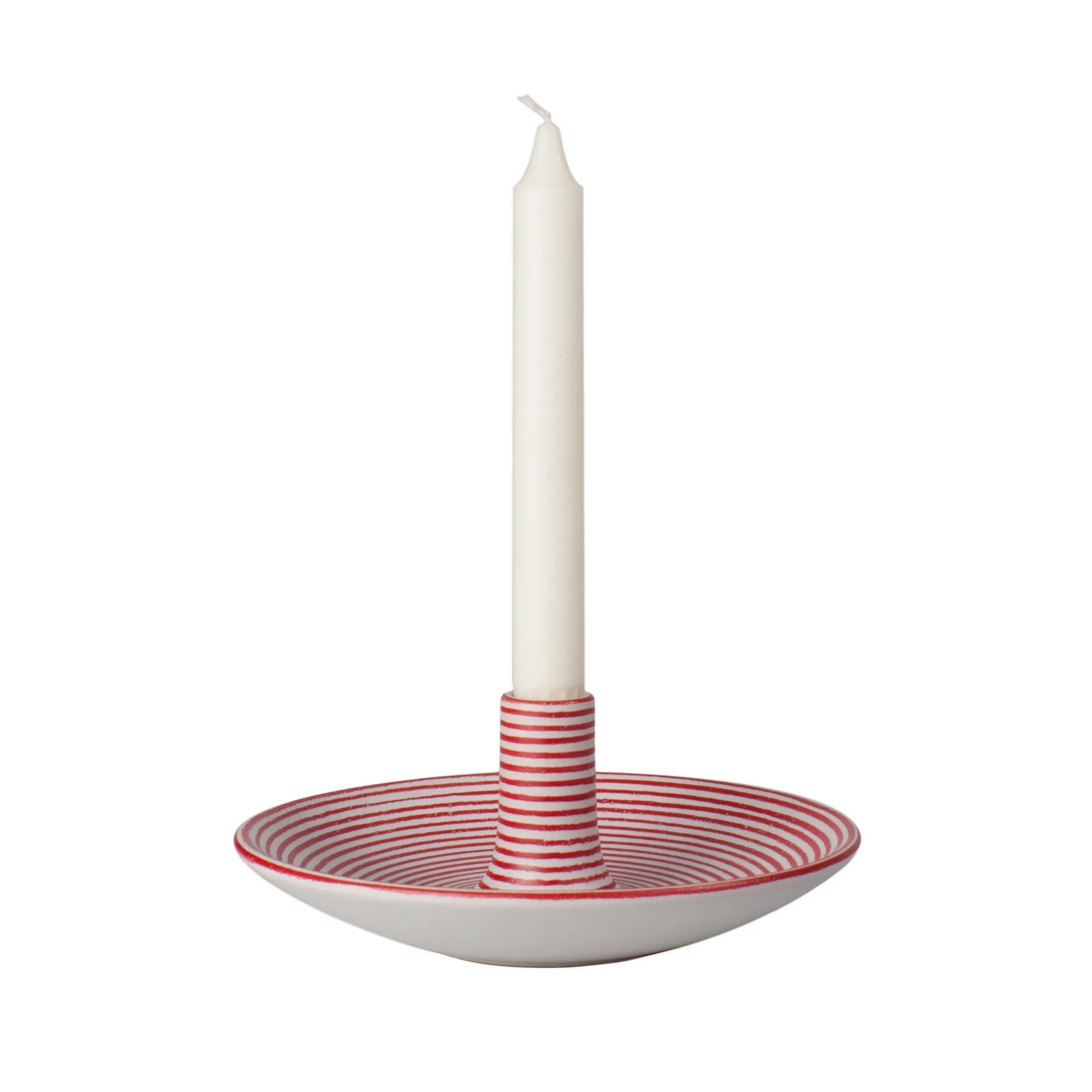 Linje candleholder small, red Paradisverkstaden