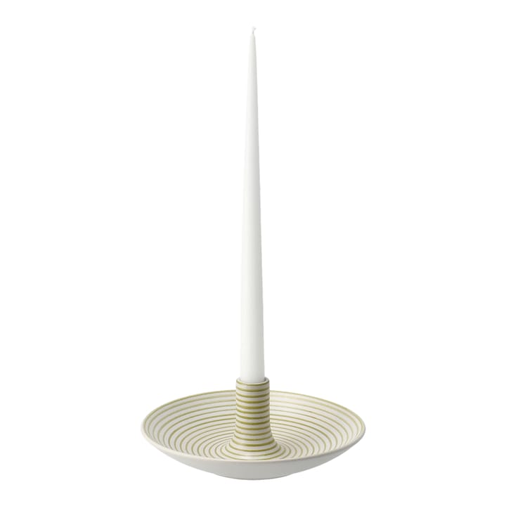 Linje candleholder small - White-umber - Paradisverkstaden