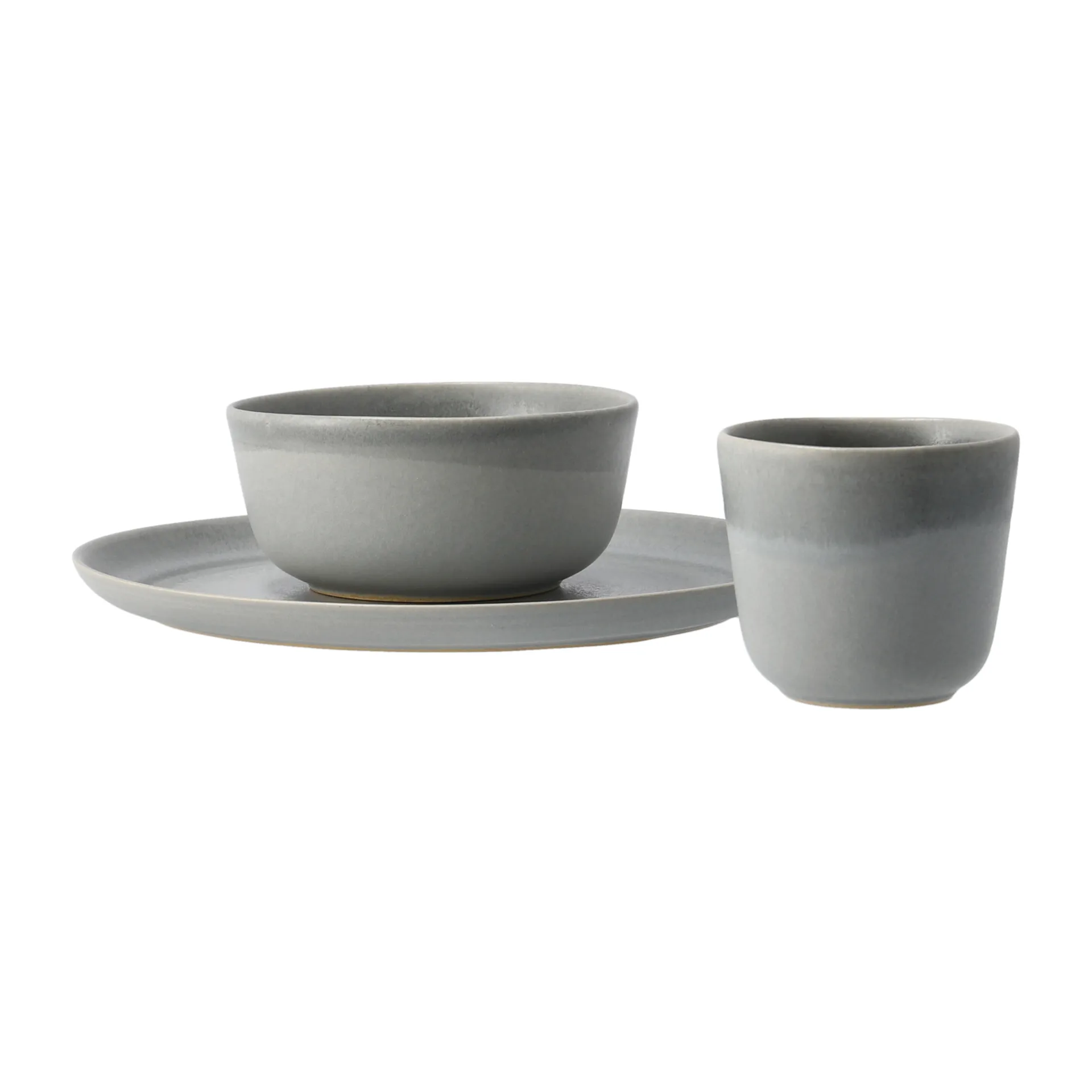 Morgon grey breakfast set 3 pieces, grey Paradisverkstaden