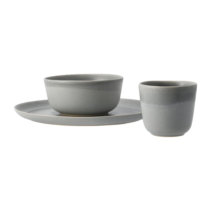 Morgon grey breakfast set 3 pieces - grey - Paradisverkstaden