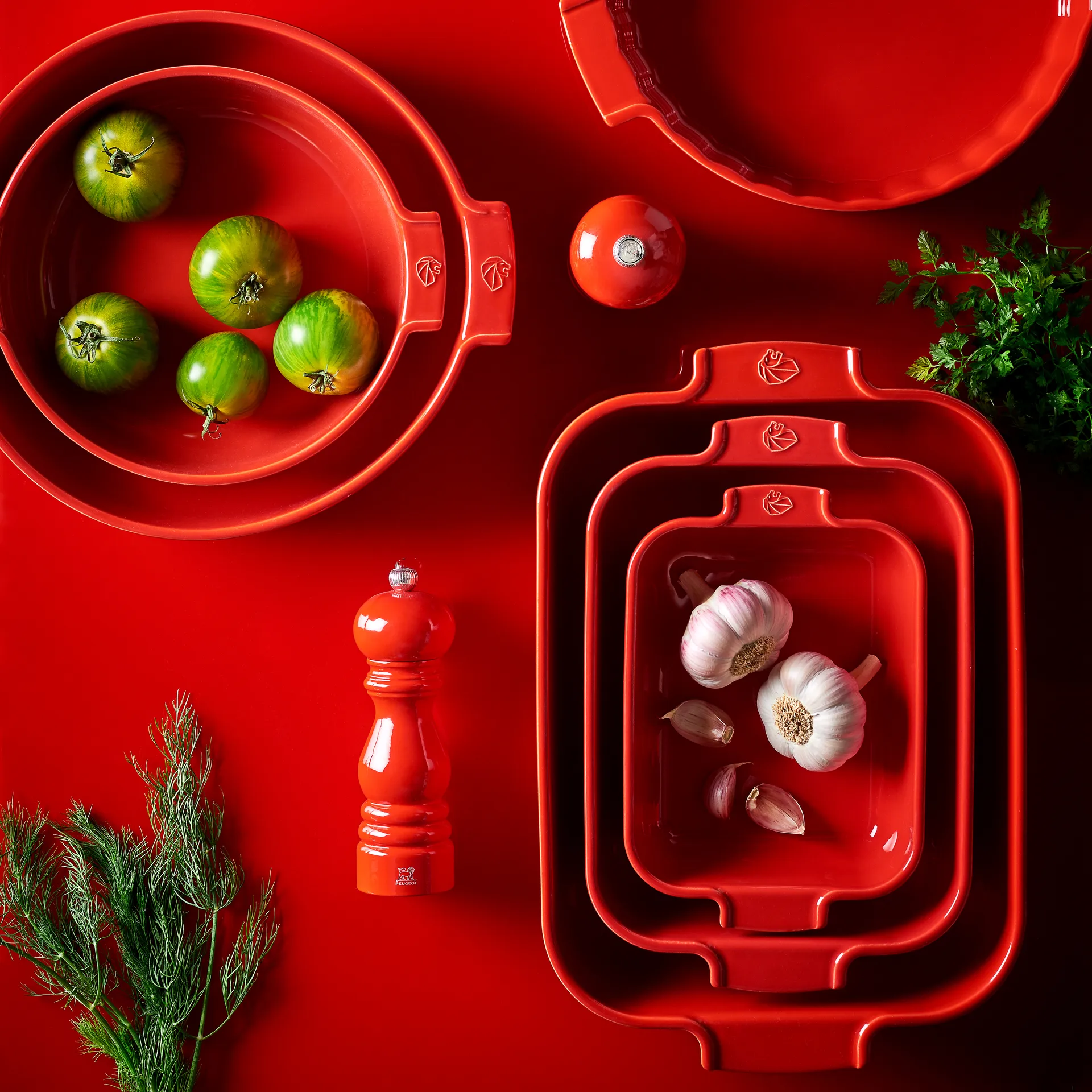 Appolia ceramic tray Ø34 cm, red Peugeot