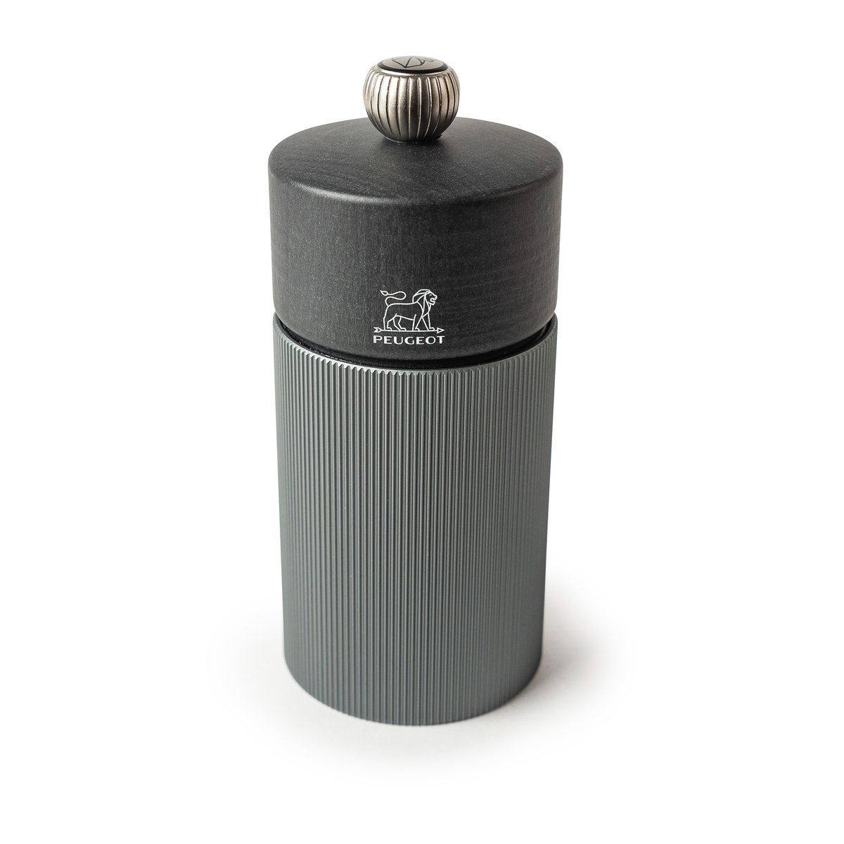 Peugeot Line Dark pepper mill 12 cm Wood-aluminum | Scandinavian Design | Salt & pepper grinders | Grey