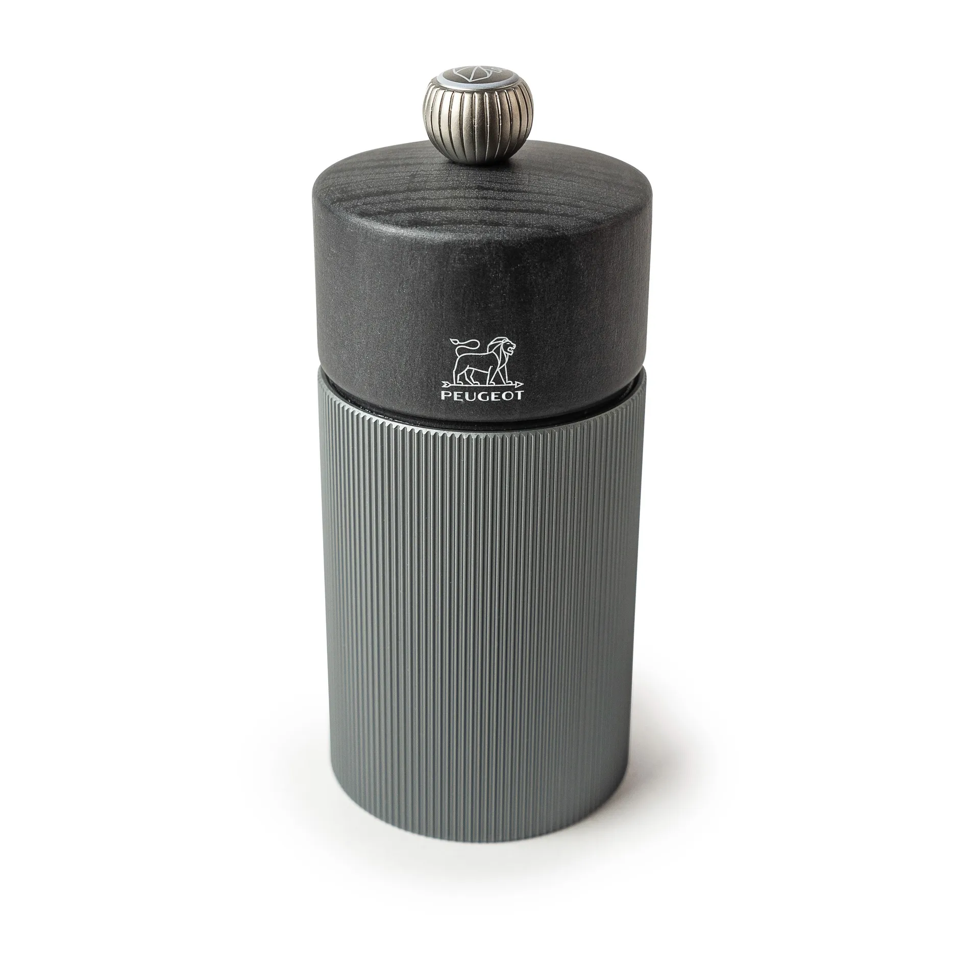 Line Dark salt mill 12 cm, Wood-aluminum Peugeot