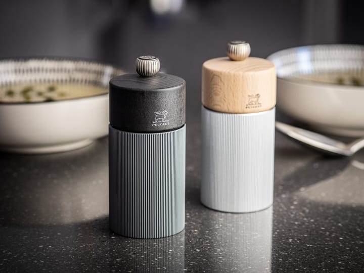 Line Dark salt mill 12 cm, Wood-aluminum Peugeot