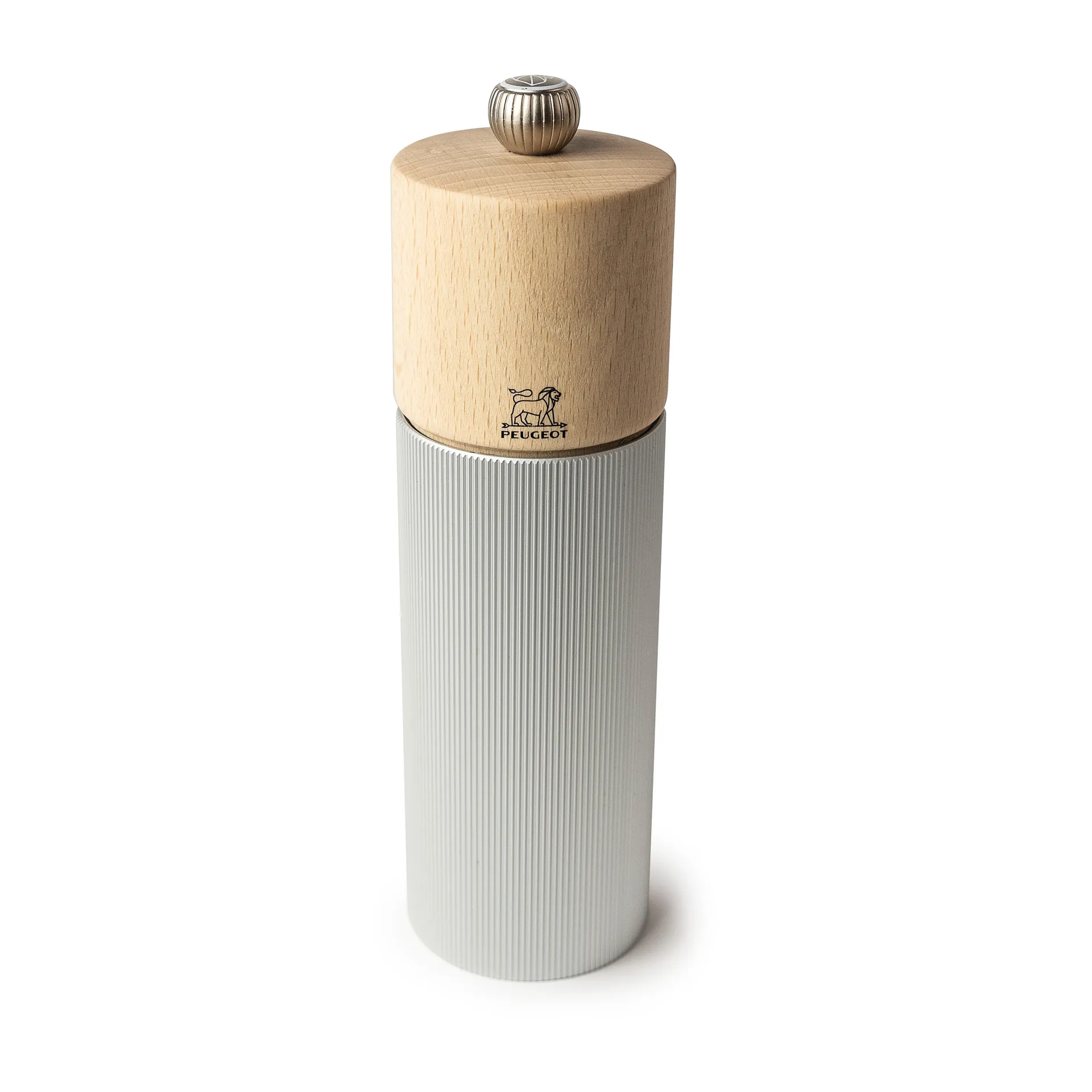 Line Natural salt mill 18 cm, Wood-aluminum Peugeot