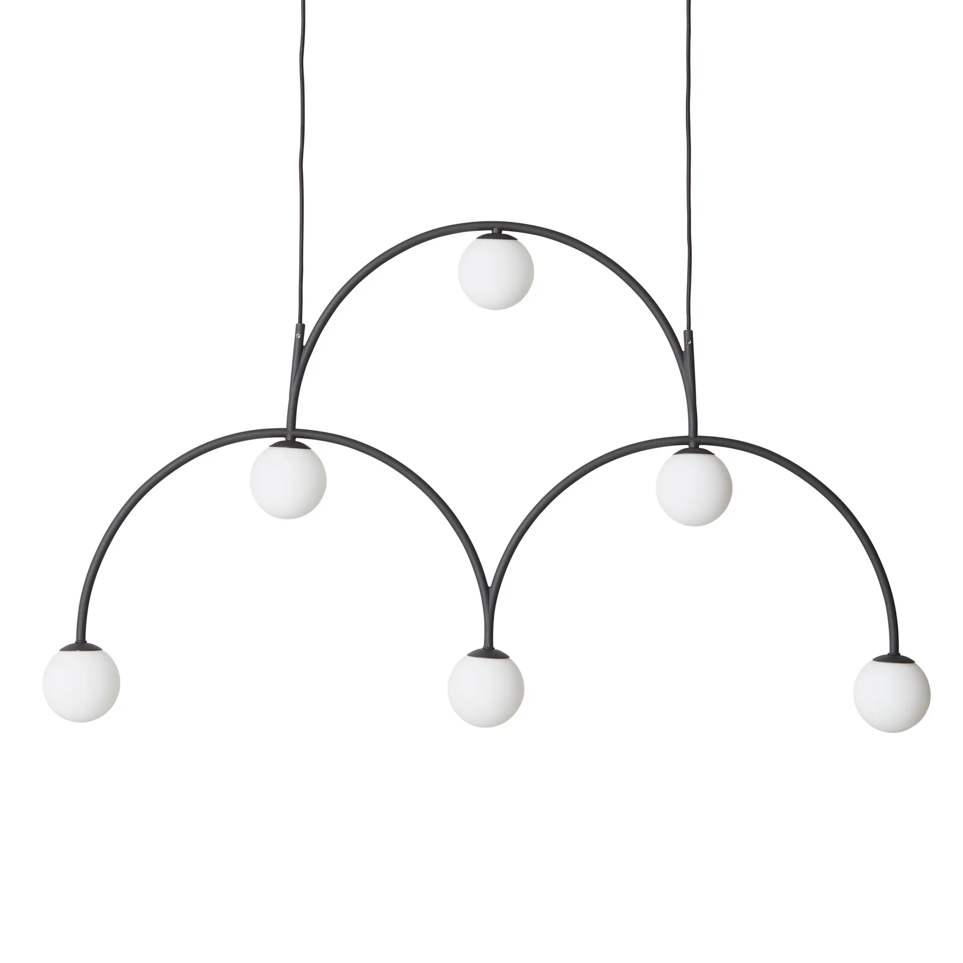 Bounce 116 ceiling lamp, Black-opal glass Pholc