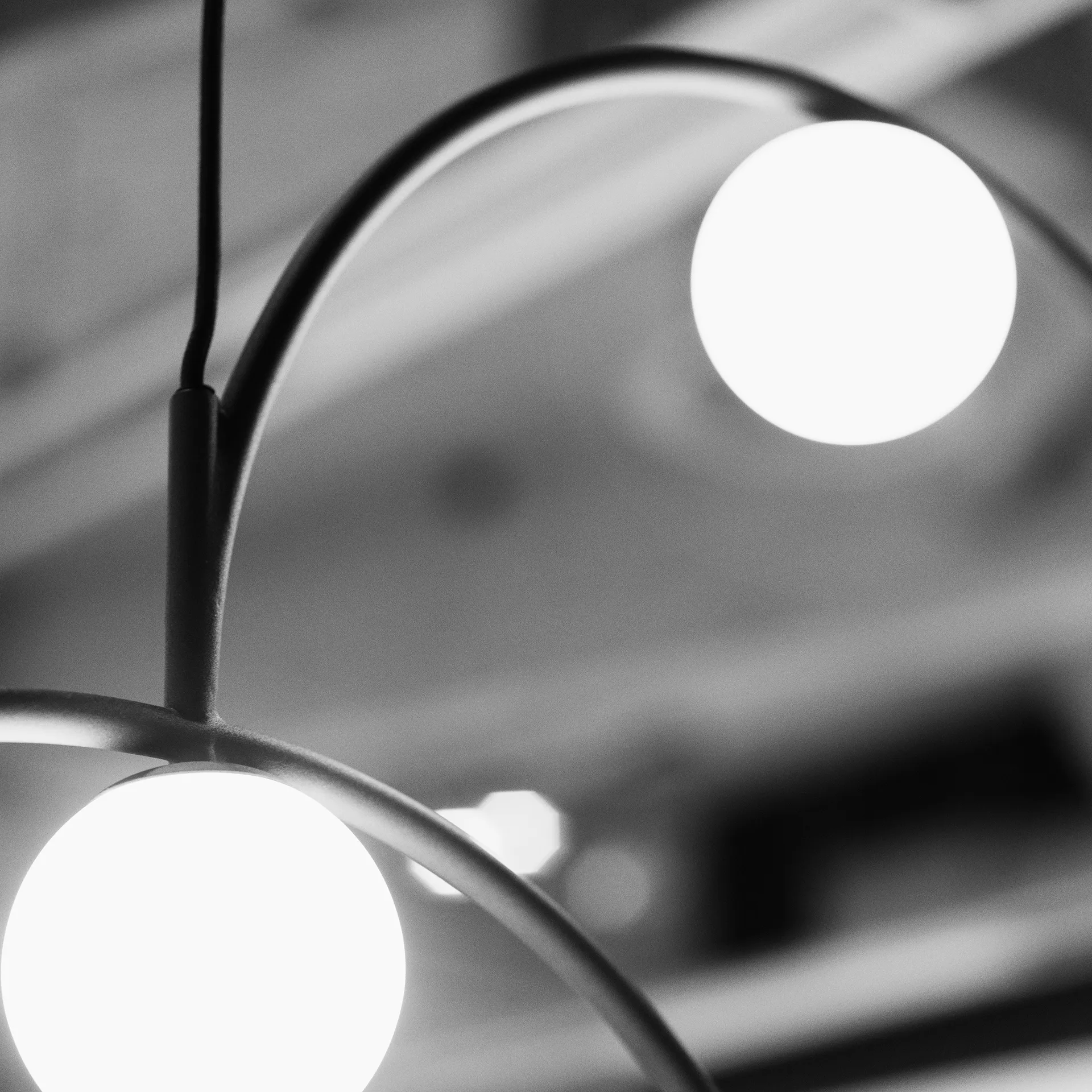 Bounce 116 ceiling lamp, Black-opal glass Pholc