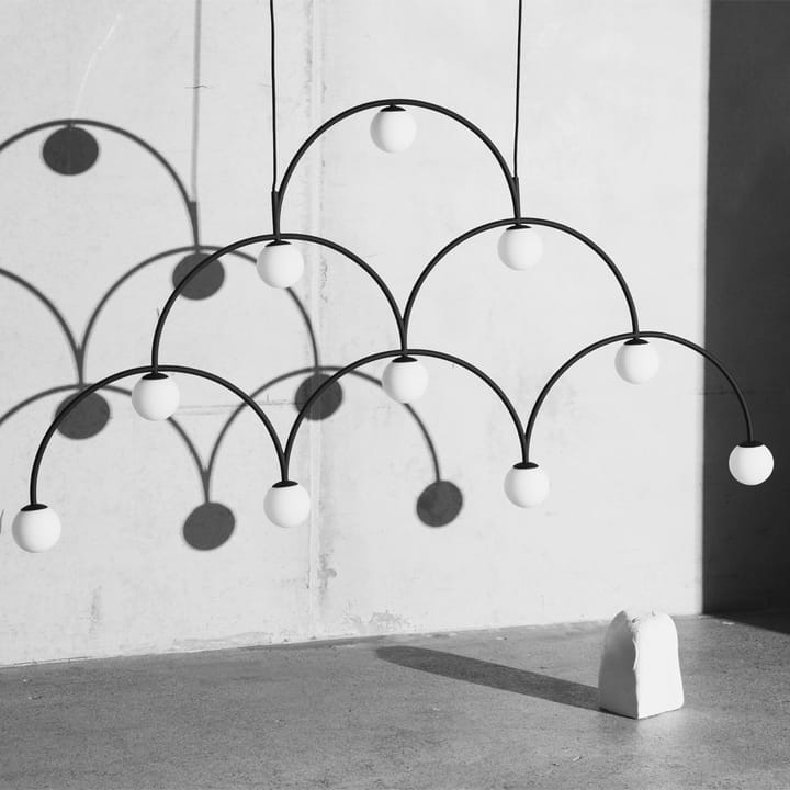 Bounce 169 pendant lamp, Black, opal glass Pholc