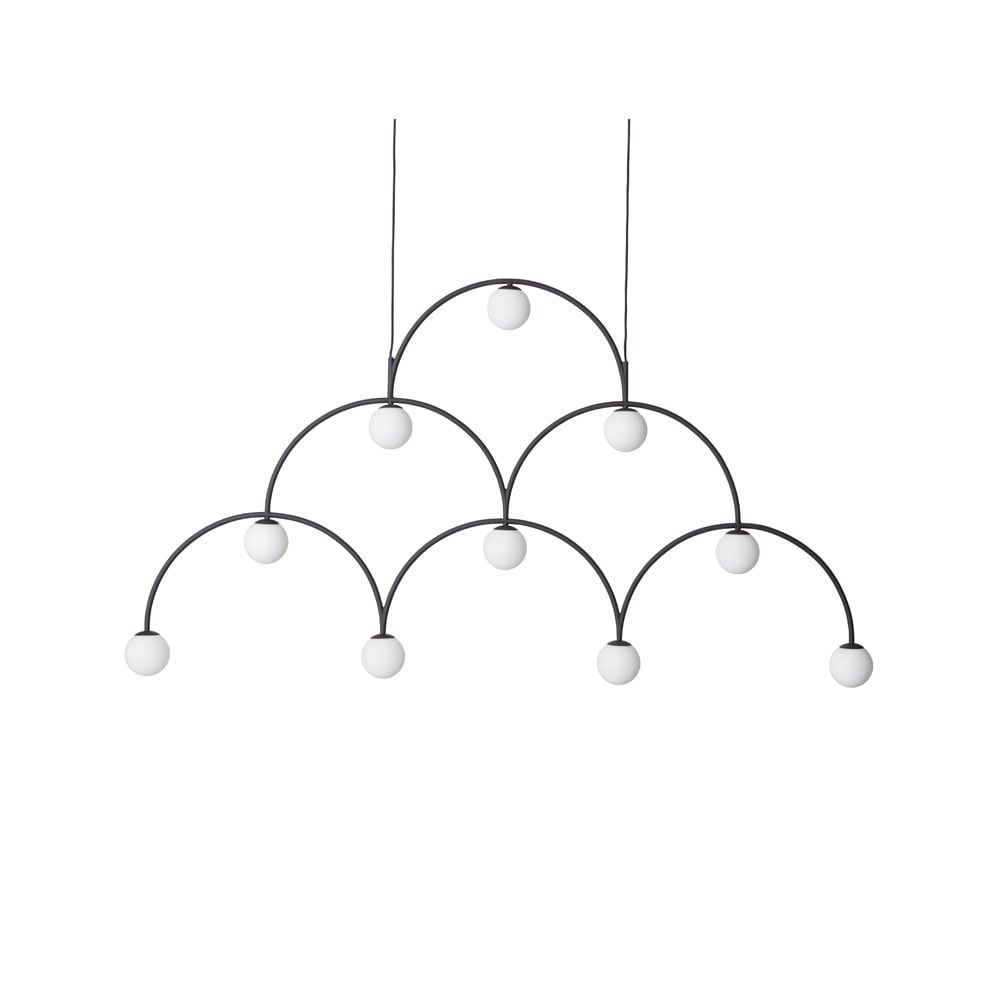 Pholc Bounce 169 pendant lamp Black, opal glass | Scandinavian Design | Pendant lamps | Black