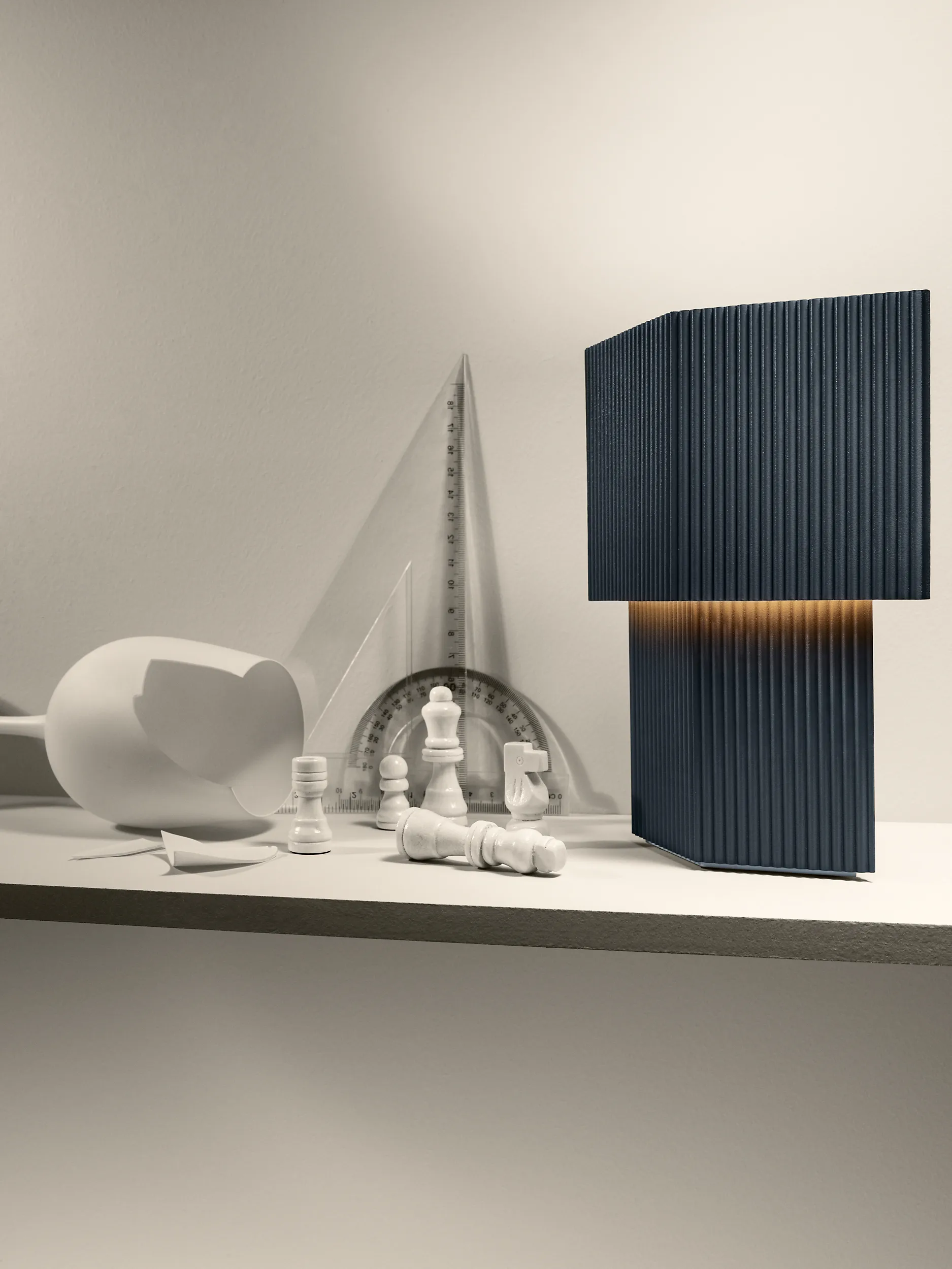 Romb Mini portable table lamp 19 cm, Blue stone Pholc