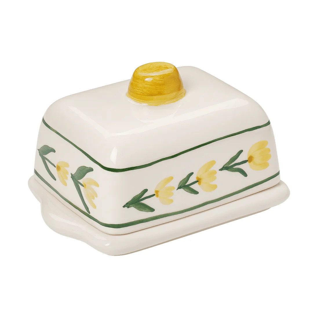 Cottage Flower butter dish, Yellow, 17x11.5 cm Pick a Poppy