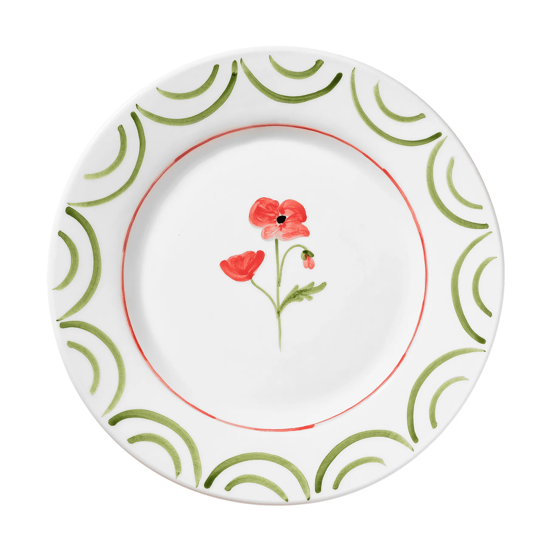 Cottage Flower plate, Poppy Red, 28 cm Pick a Poppy