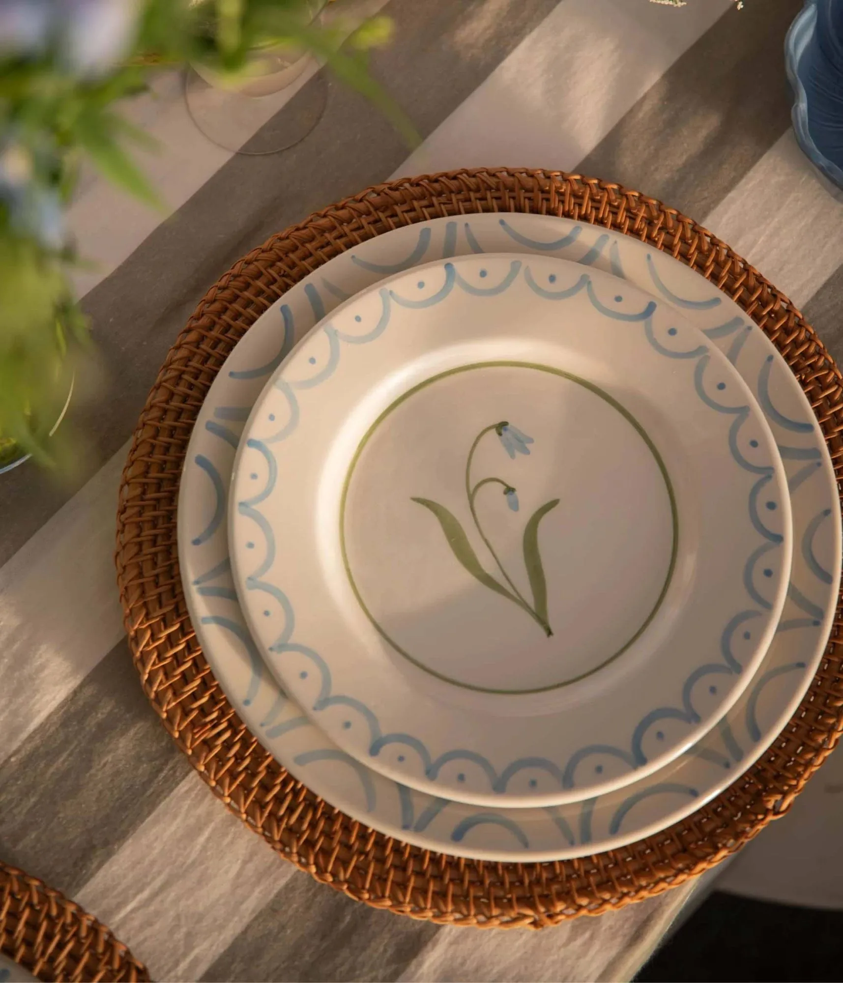 Cottage Flower salad plate, Light Blue, 22 cm Pick a Poppy