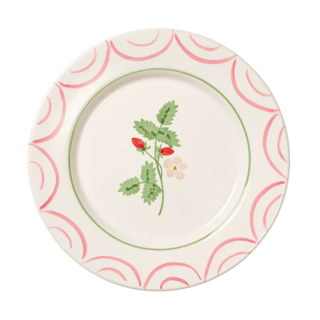 Cottage flower Wild Strawberry plate, Red, 28 cm Pick a Poppy