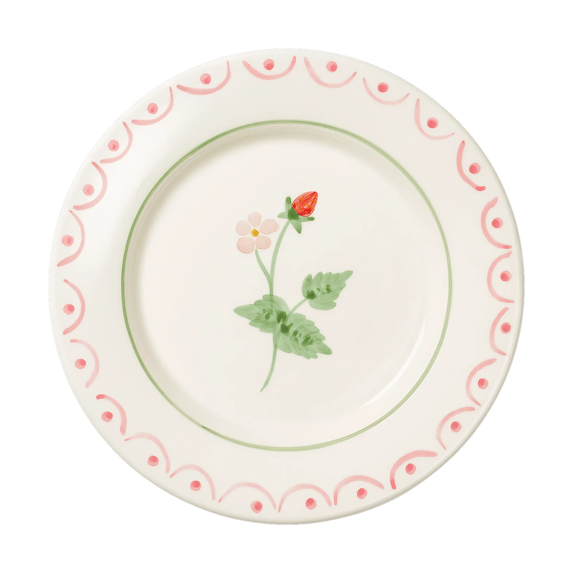 Cottage flower Wild Strawberry salad plate, Red, 22 cm Pick a Poppy