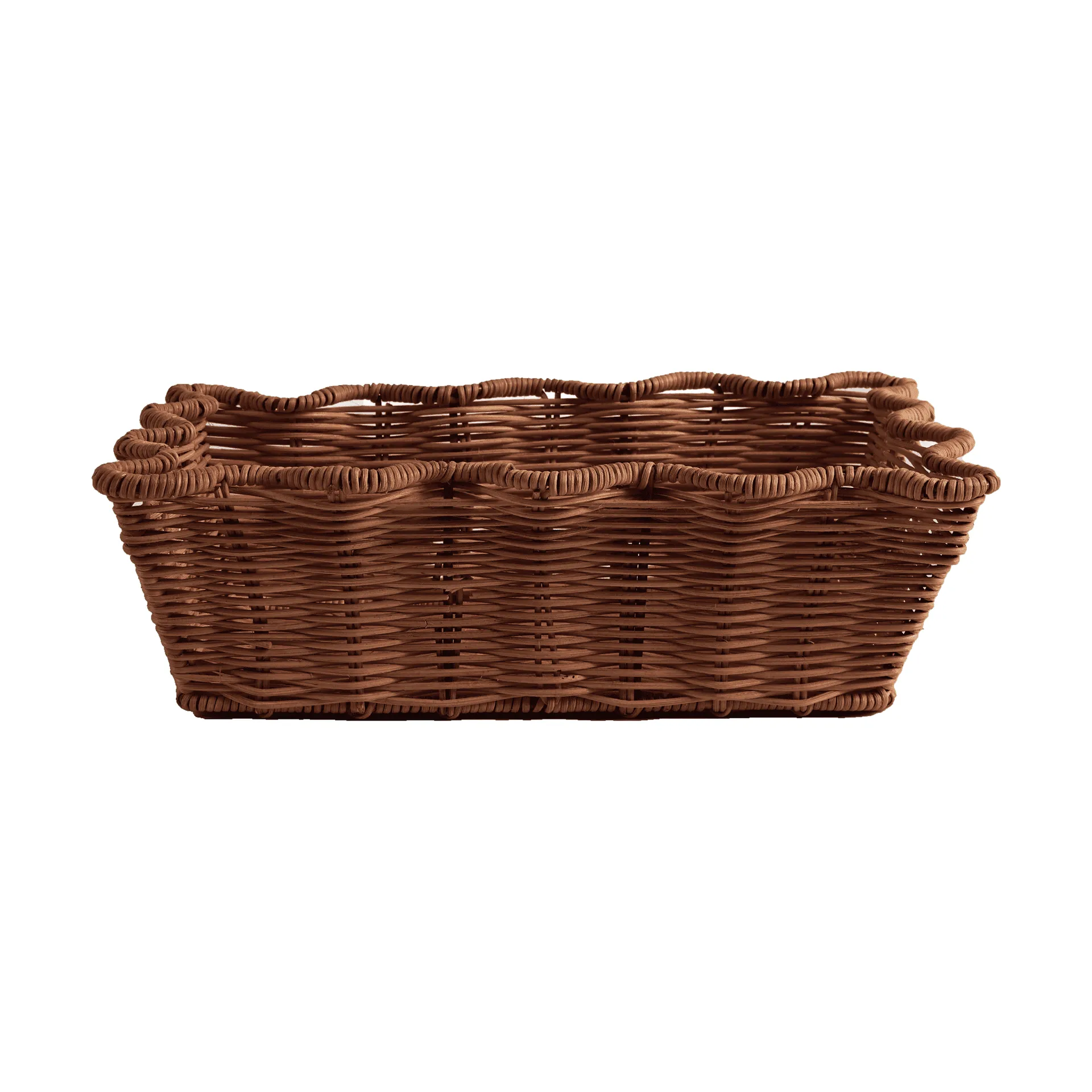 Scallop Rattan basket, Dark Brown, 20x30 cm Pick a Poppy