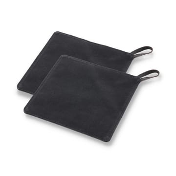 Pillivuyt Gourmet oven mitt 20.5x20.5 cm 2-pack - Black leather - Pillivuyt