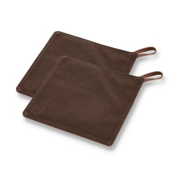 Pillivuyt Gourmet oven mitt 20.5x20.5 cm 2-pack - Brown leather - Pillivuyt