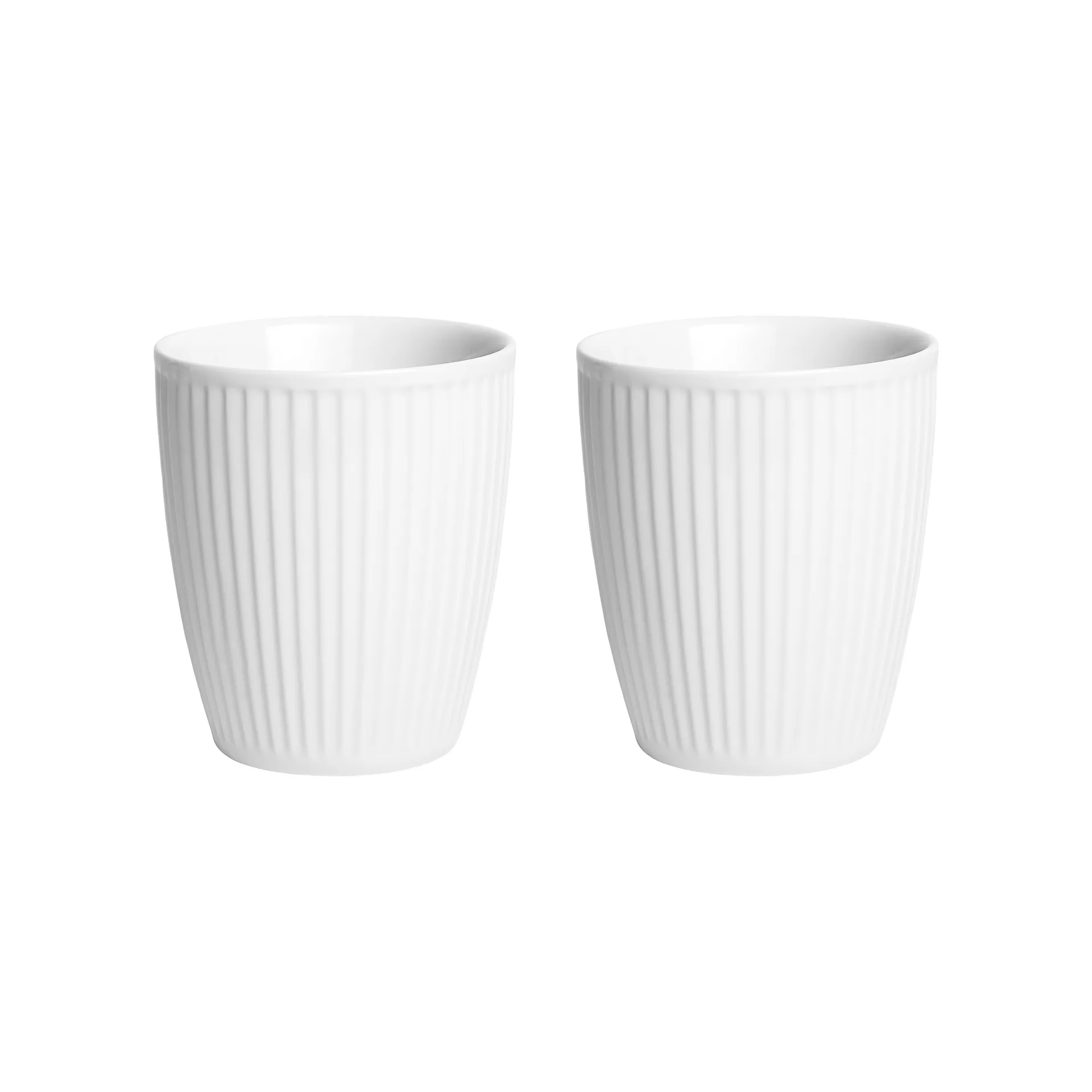 Pleated Thermal Mug 8 cl 2-pack, White Pillivuyt