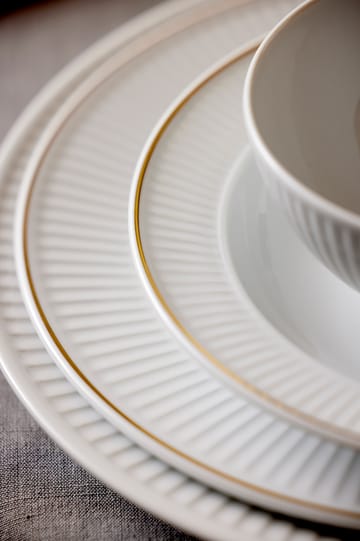 Plissé deep plate with gold edge Ø22 cm - White - Pillivuyt