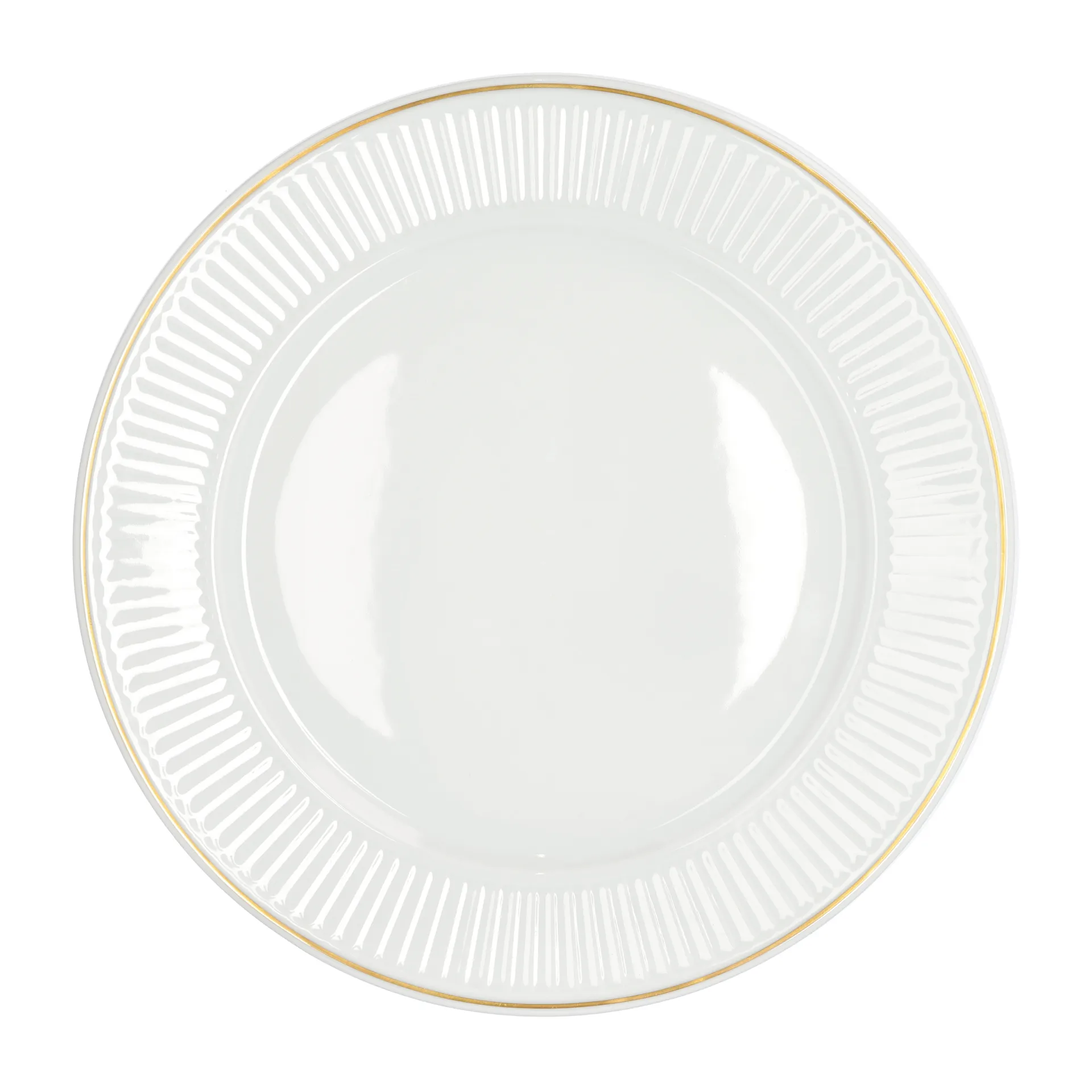 Plissé deep plate with gold edge Ø22 cm, White Pillivuyt