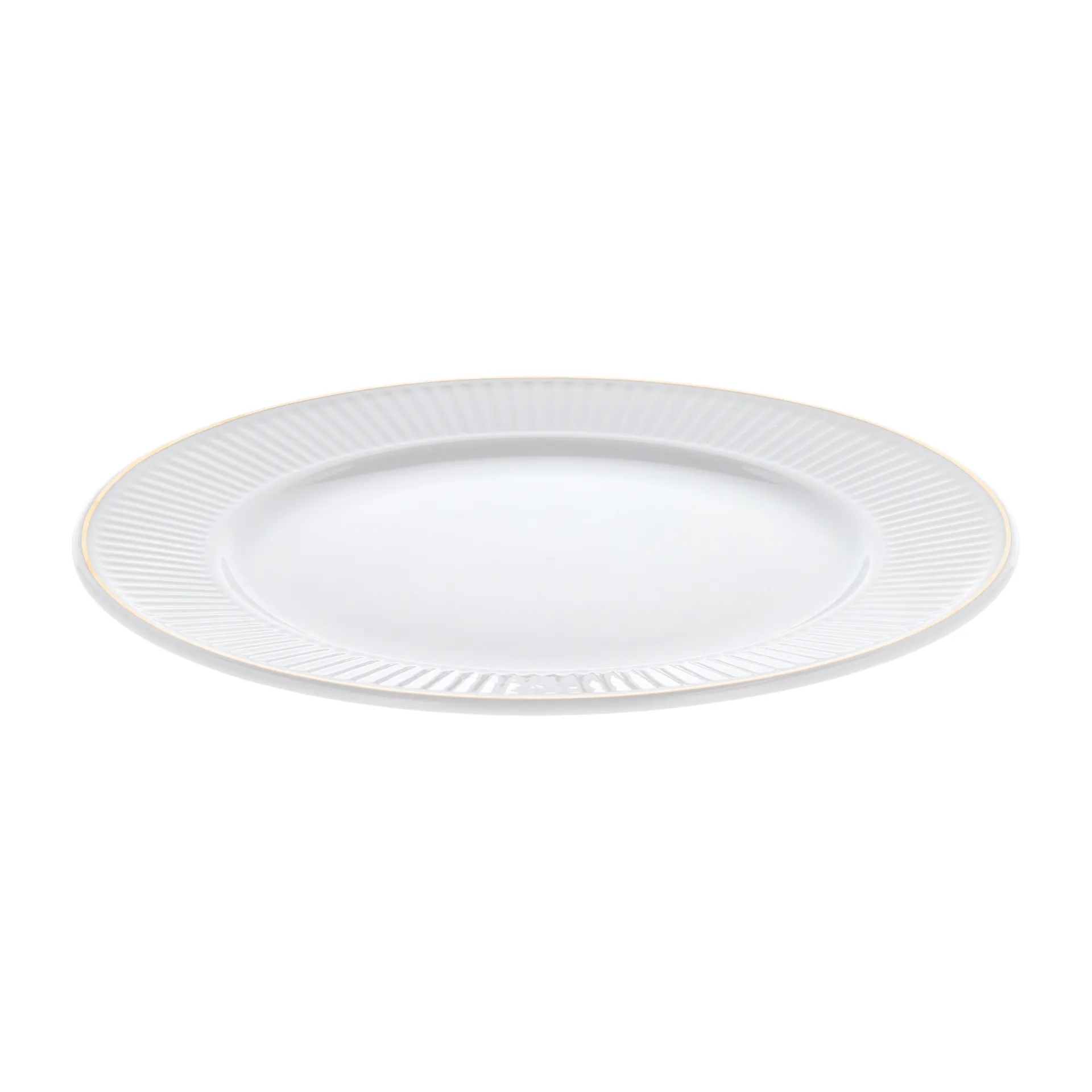 Plissé plate with gold edge Ø22 cm, White Pillivuyt