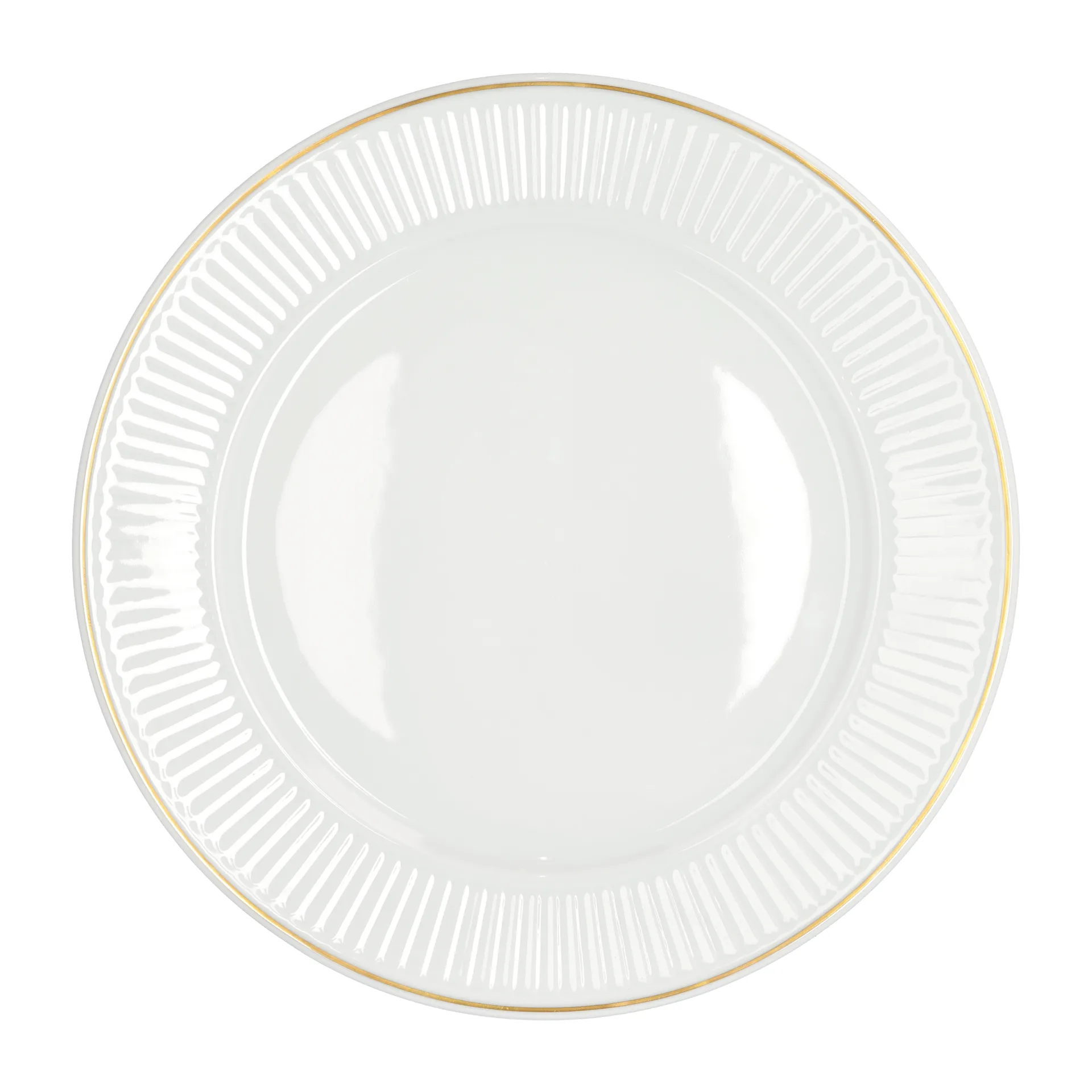 Plissé plate with gold edge Ø28 cm, White Pillivuyt