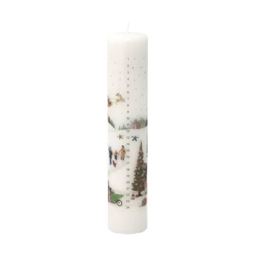 Winter calendar candle Ø5x25 cm - White - Pillivuyt