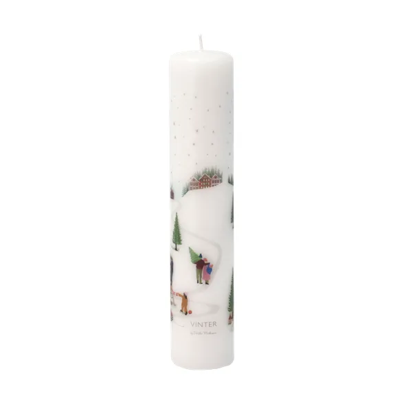 Winter calendar candle Ø5x25 cm, White Pillivuyt